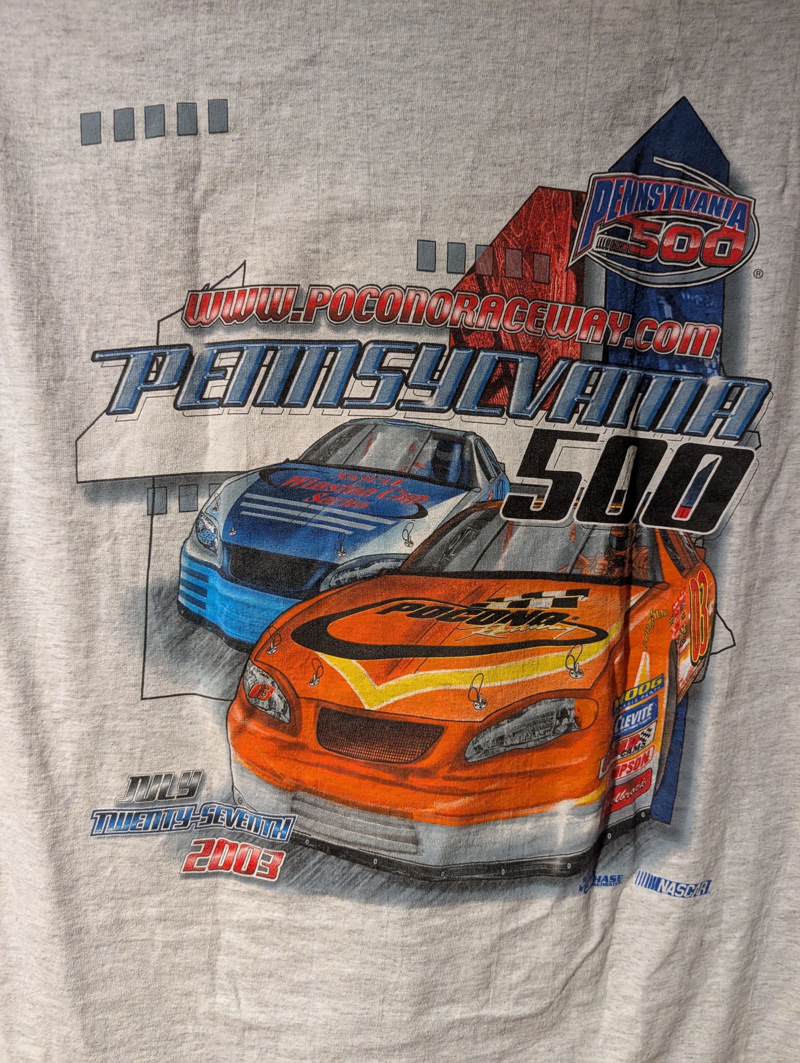 NASCAR Vintage 2003 Pennsylvania 500 Pocono Raceway NASCAR T-Shirt Size US XL / EU 56 / 4 - 2 Thumbnail