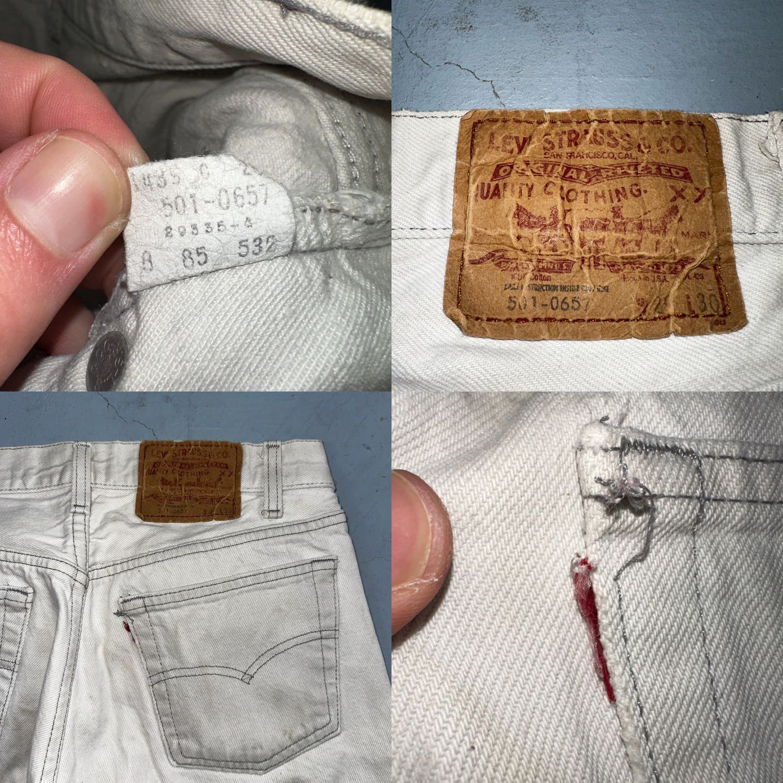 Levi's Levi's 501 Jeans Vintage 80s USA Straight Leg White Medium Wash 29x30 Men's Regular Mountain 90s Theme Results Size US 29 - 9 Thumbnail