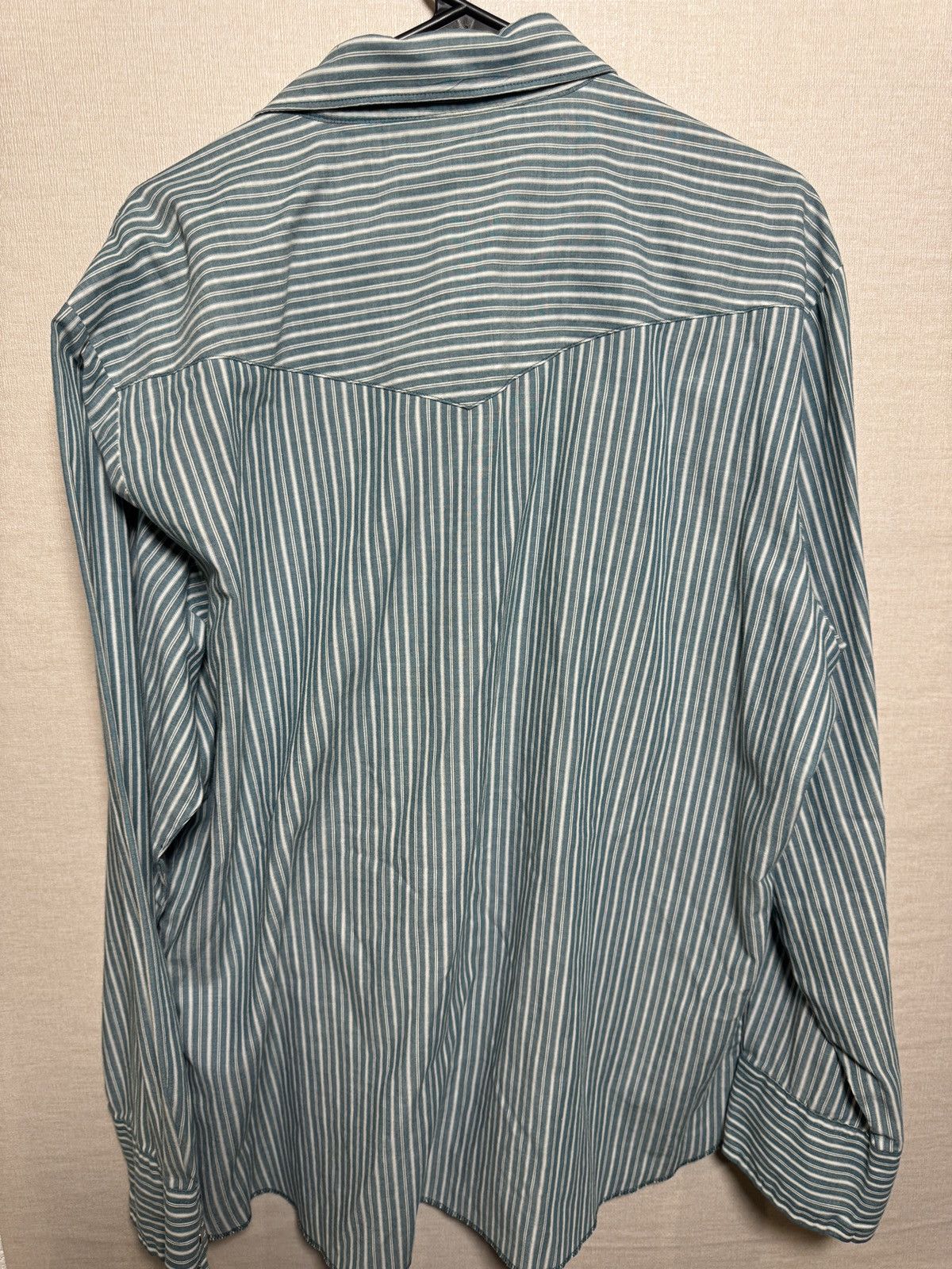 Wrangler Vintage Wrangler Western Green Striped Pearl Snap Mens XL Size US XL / EU 56 / 4 - 5 Thumbnail