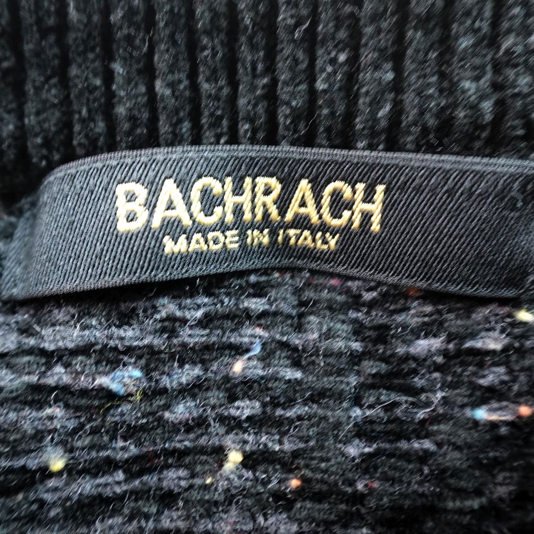Vintage Bachrach Sweater Mens L Black Striped Wool Knit Crewneck Pullover Italy Size US L / EU 52-54 / 3 - 4 Thumbnail