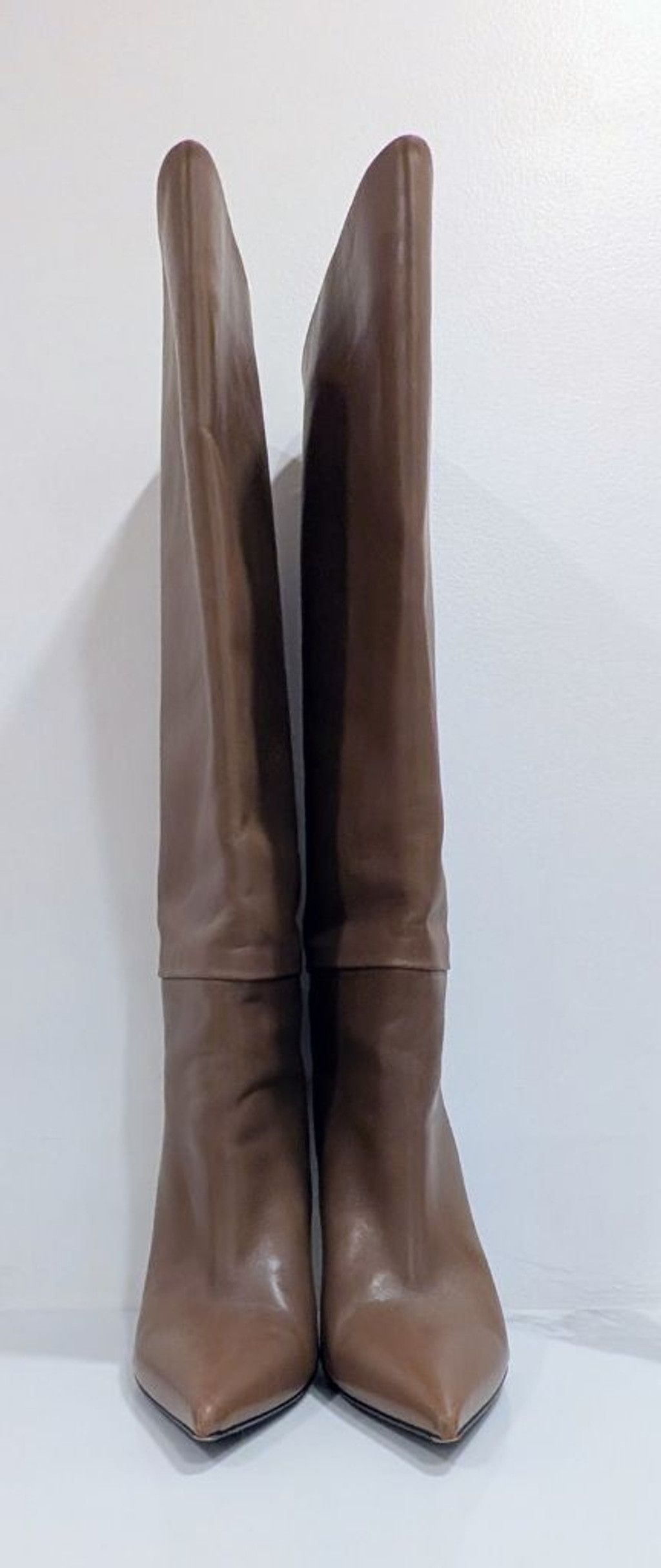 Versace Versace Brown Knee-High Leather Stiletto Boots Size 8.5 Size US 8.5 / IT 38.5 - 6 Thumbnail