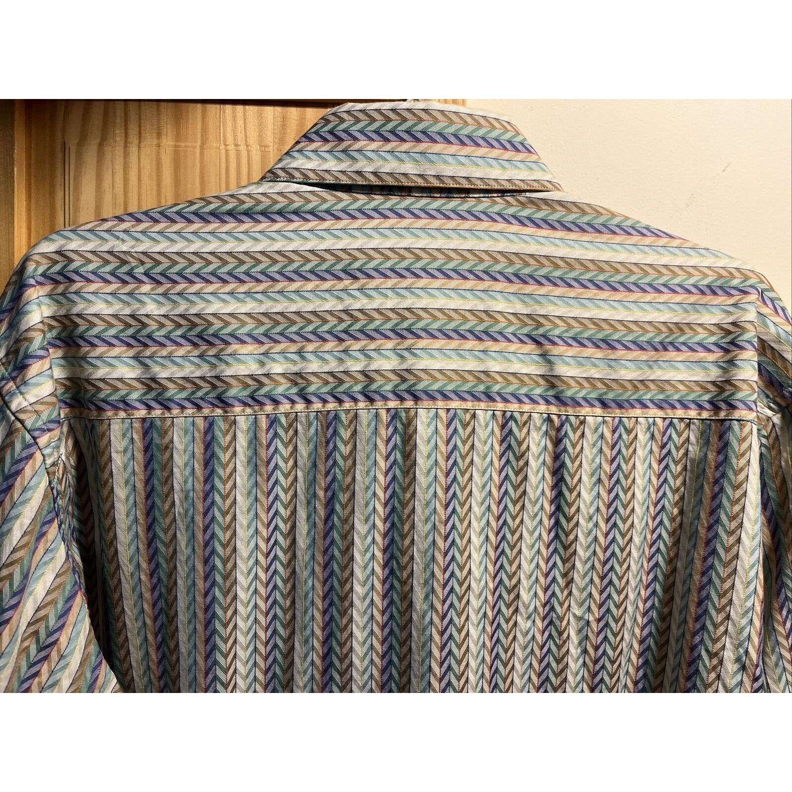 Robert Graham Robert Graham Men L Multicolor Stripe LS Button Cotton Shirt Size US L / EU 52-54 / 3 - 12 Thumbnail