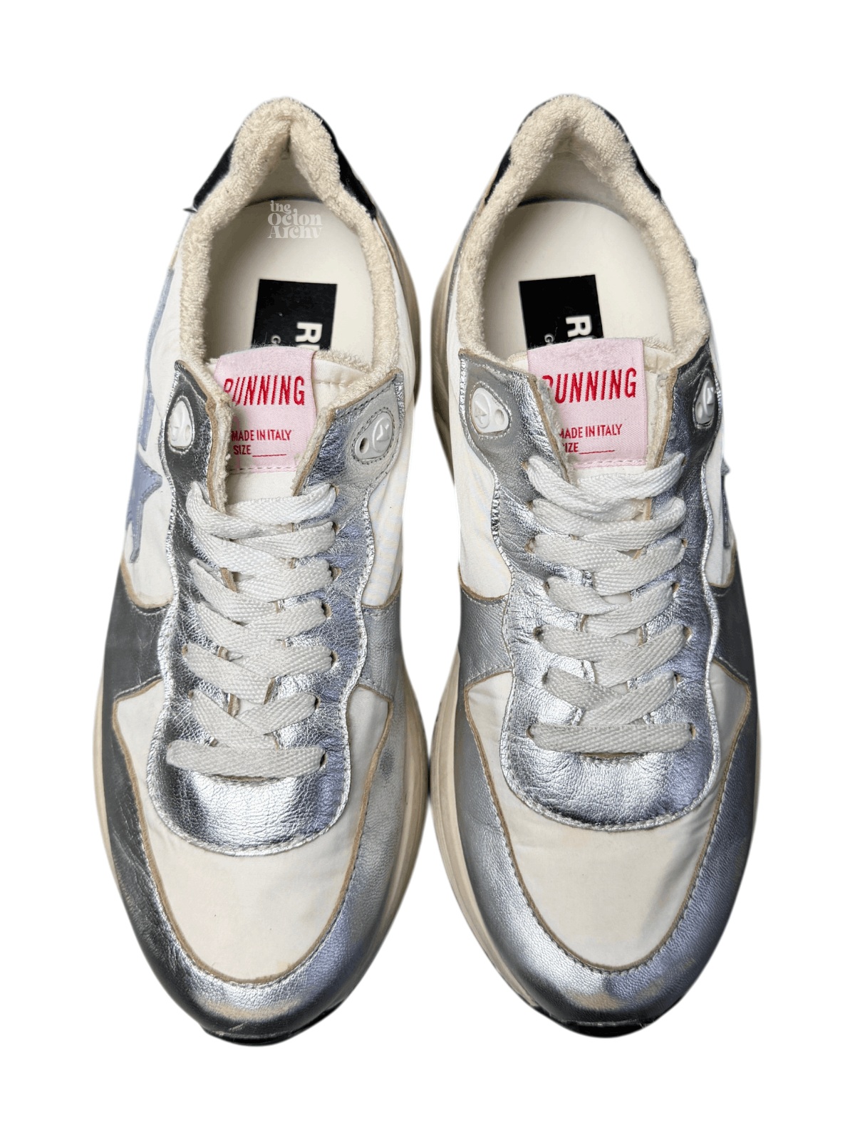 Golden Goose Golden Goose Wmns Running Sole Sneaker Silver/White/Blue Size US 9 / IT 39 - 6 Thumbnail