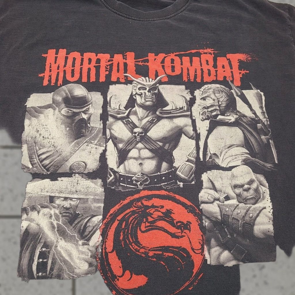 Jerzees VINTAGE Mortal Kombat T-Shirt Jerzees 90s Video Game Promo Characters XL Crew Neck Short Sleeve Unisex Adults Black Size US XL / EU 56 / 4 - 1 Thumbnail