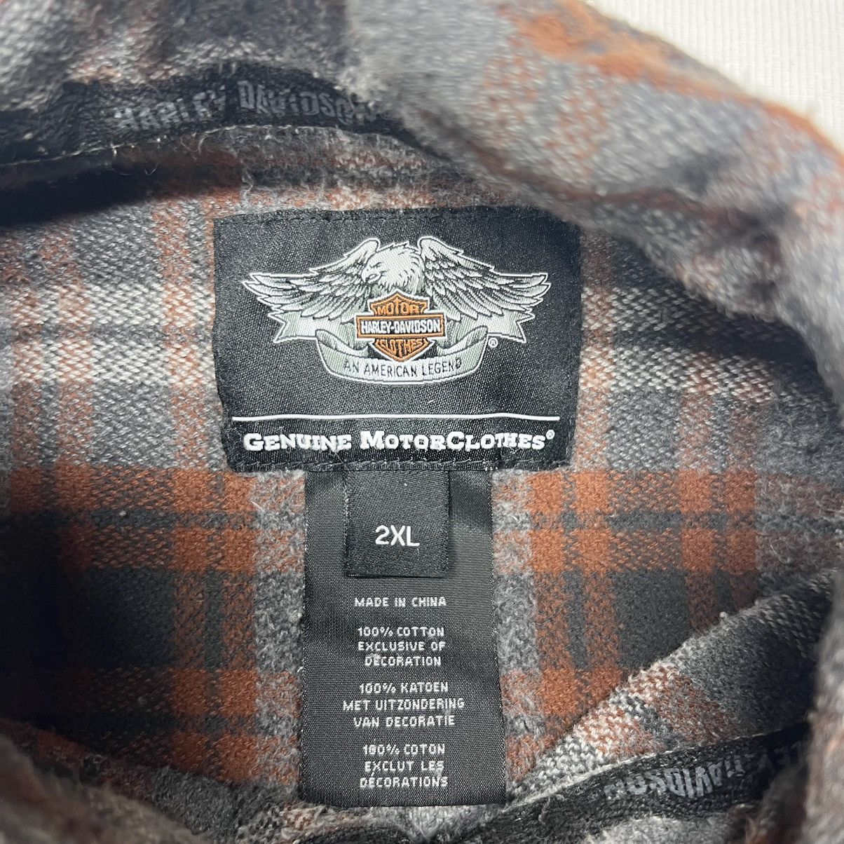 Harley Davidson Harley Davidson Flannel Shirt Brown Button Plaid Motorcycle Size US XXL / EU 58 / 5 - 6 Thumbnail