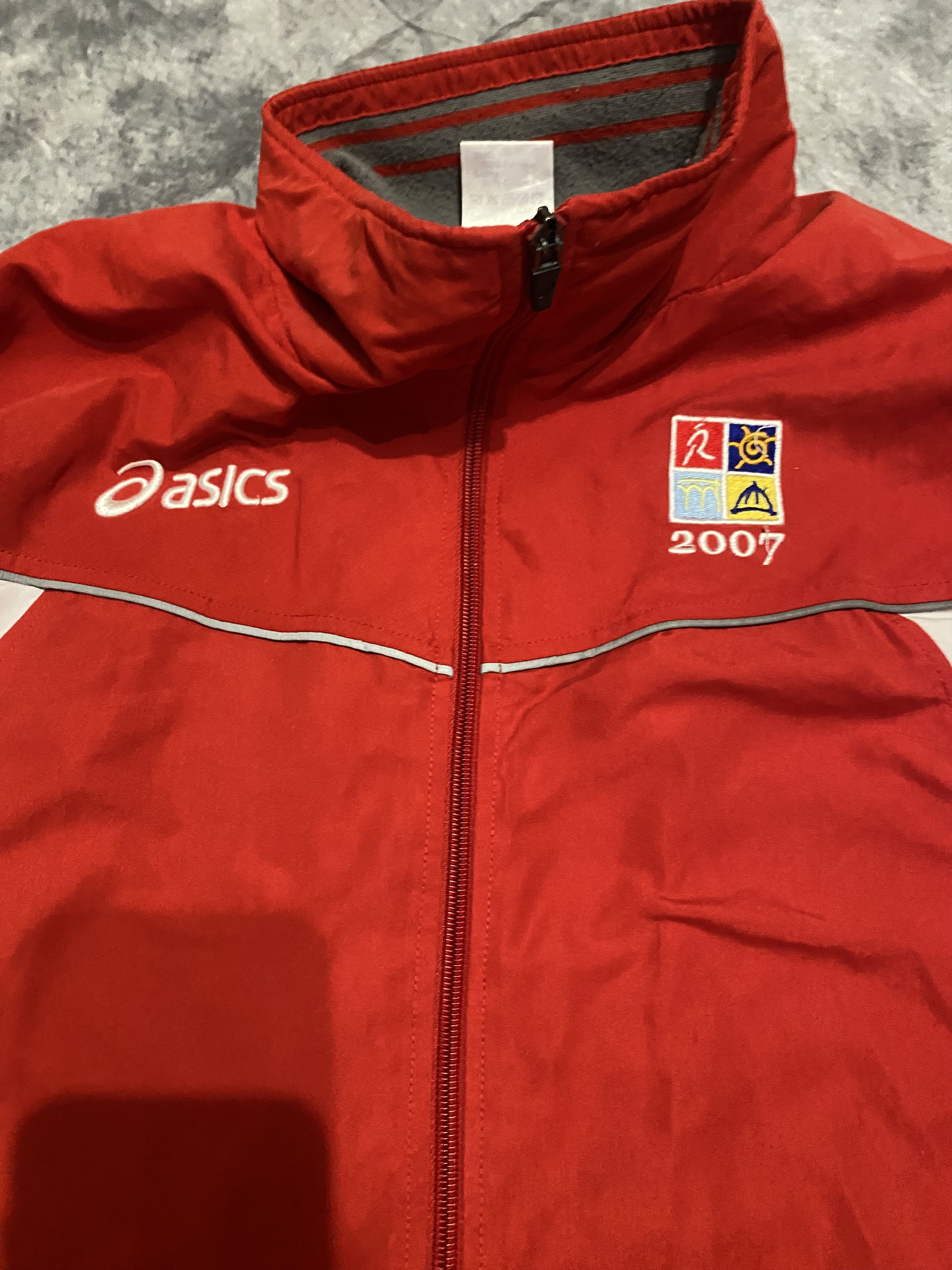 Asics Vintage 2007 Asics Japan Track Jacket - Red/White - Size L Size US L / EU 52-54 / 3 - 2 Thumbnail