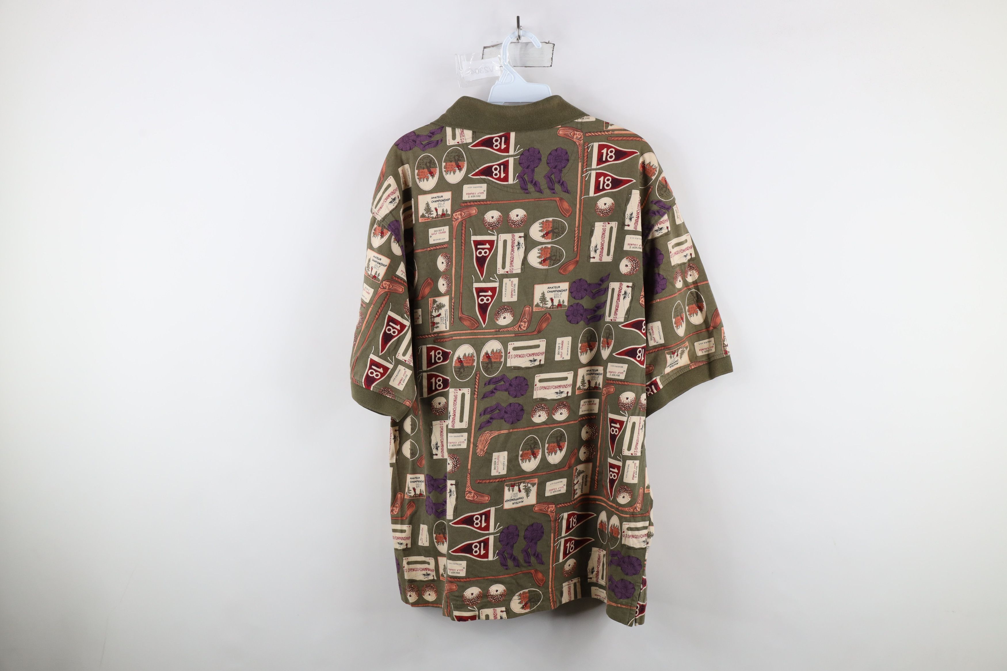 Vintage Vintage 90s Streetwear Over Print Golf Polo Shirt Cotton USA Size US L / EU 52-54 / 3 - 7 Thumbnail