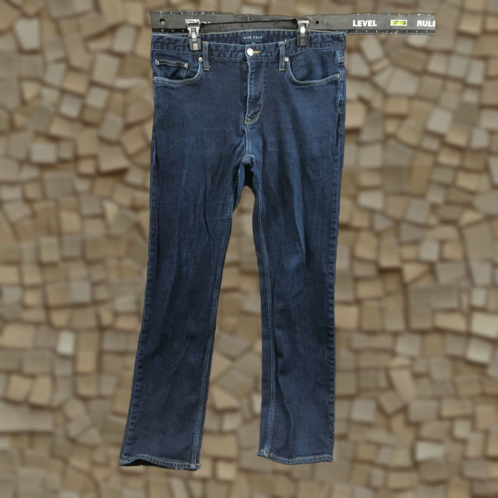 Vintage Five Four Straight Jeans Mens 36 Dark Wash Blue 5-Pocket Denim Regular Rise Mid 36 in Inseam 33 in Brand Five Four Jeans Size US 36 / EU 52 - 1 Thumbnail