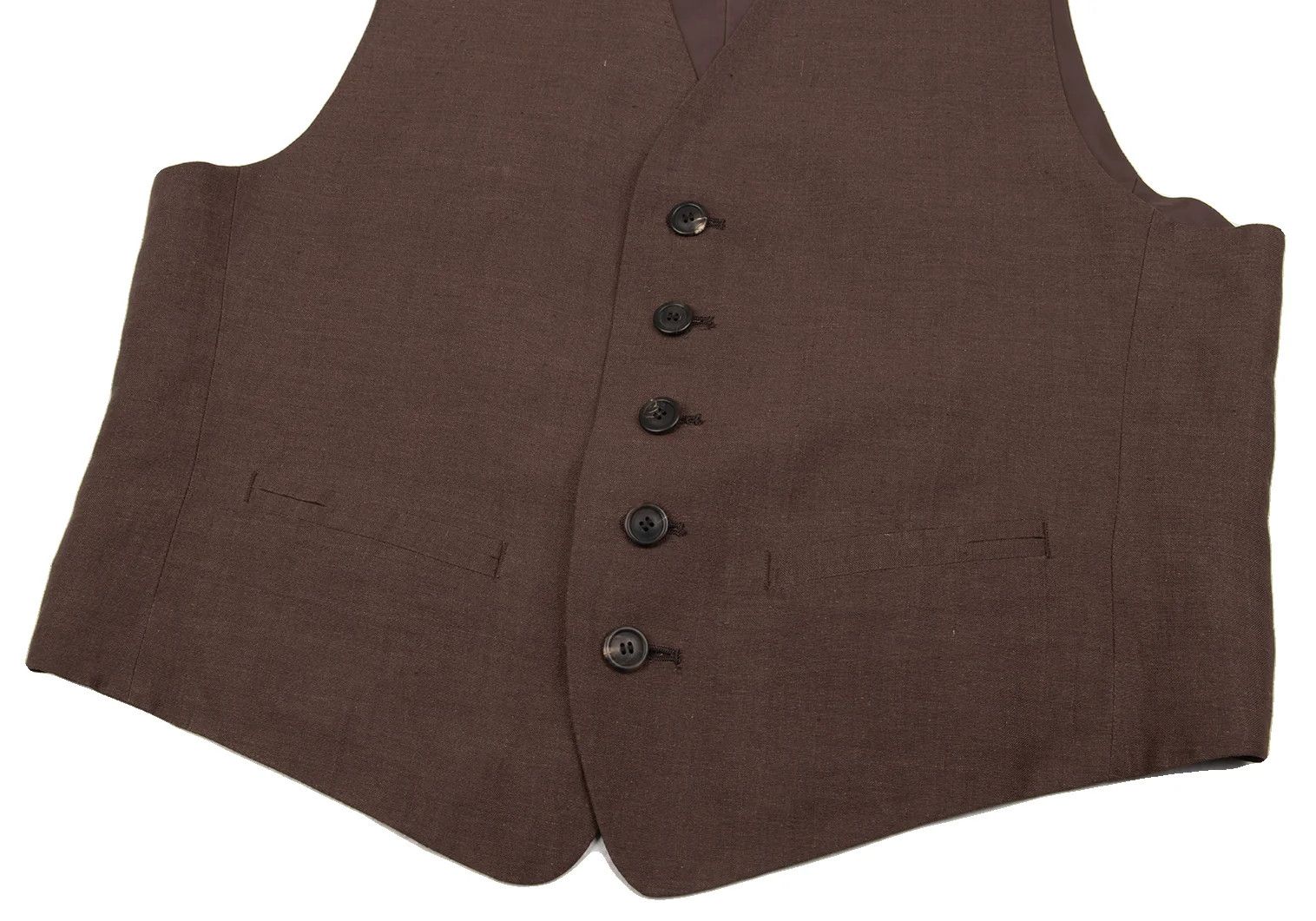Issey Miyake Linen Silk Vest in Brown, Size L Size US L / EU 52-54 / 3 - 4 Thumbnail