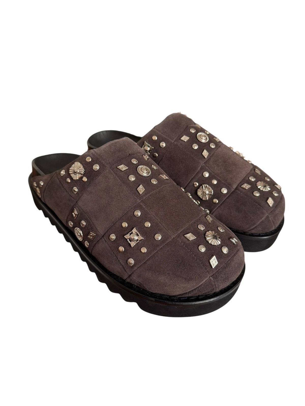 TOGA VIRILIS Suede Metal Embellished Mule Slides Size US 10 / EU 43 - 7 Thumbnail