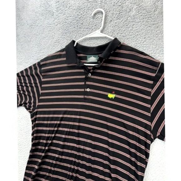 Vintage Clubhouse Collection Shirt Mens Large Black Striped Polo Golf Rugby Short Sleeve Mens L Size US L / EU 52-54 / 3 - 3 Thumbnail