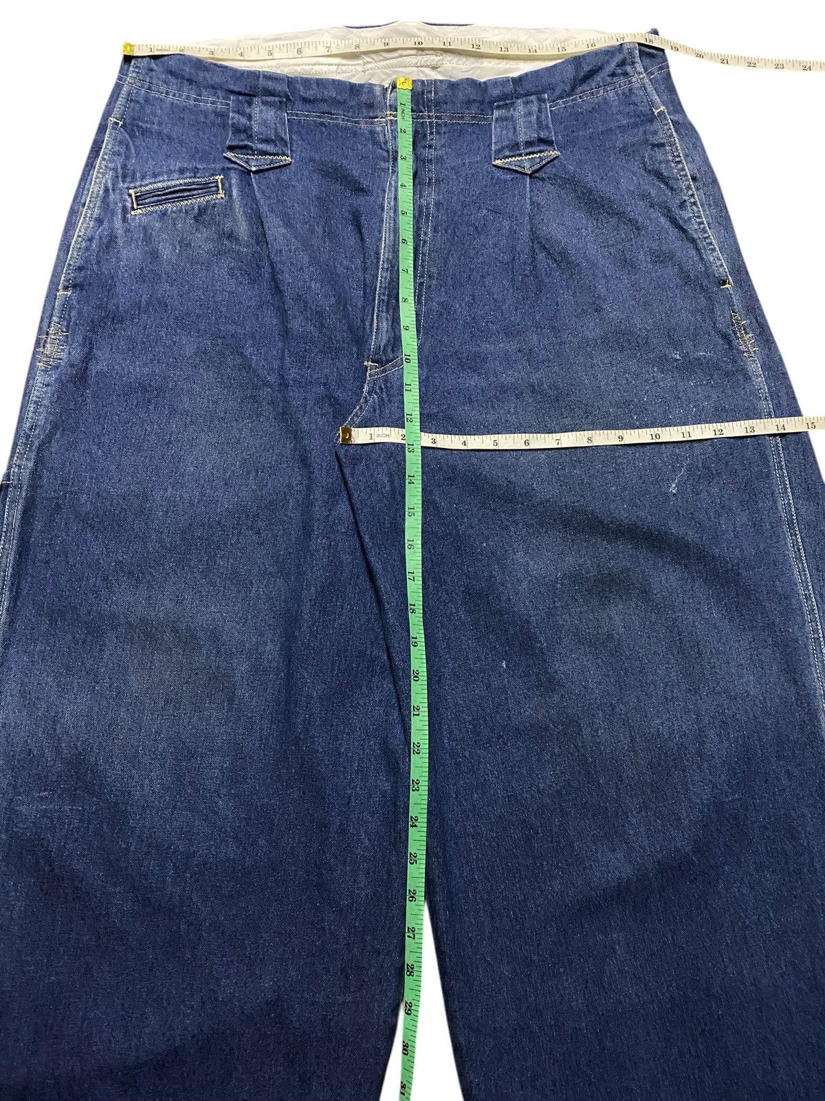 Japanese Brand Work Wear Japanese Brand Style Gin Wash Super Baggy Jeans Size US 37 - 14 Thumbnail