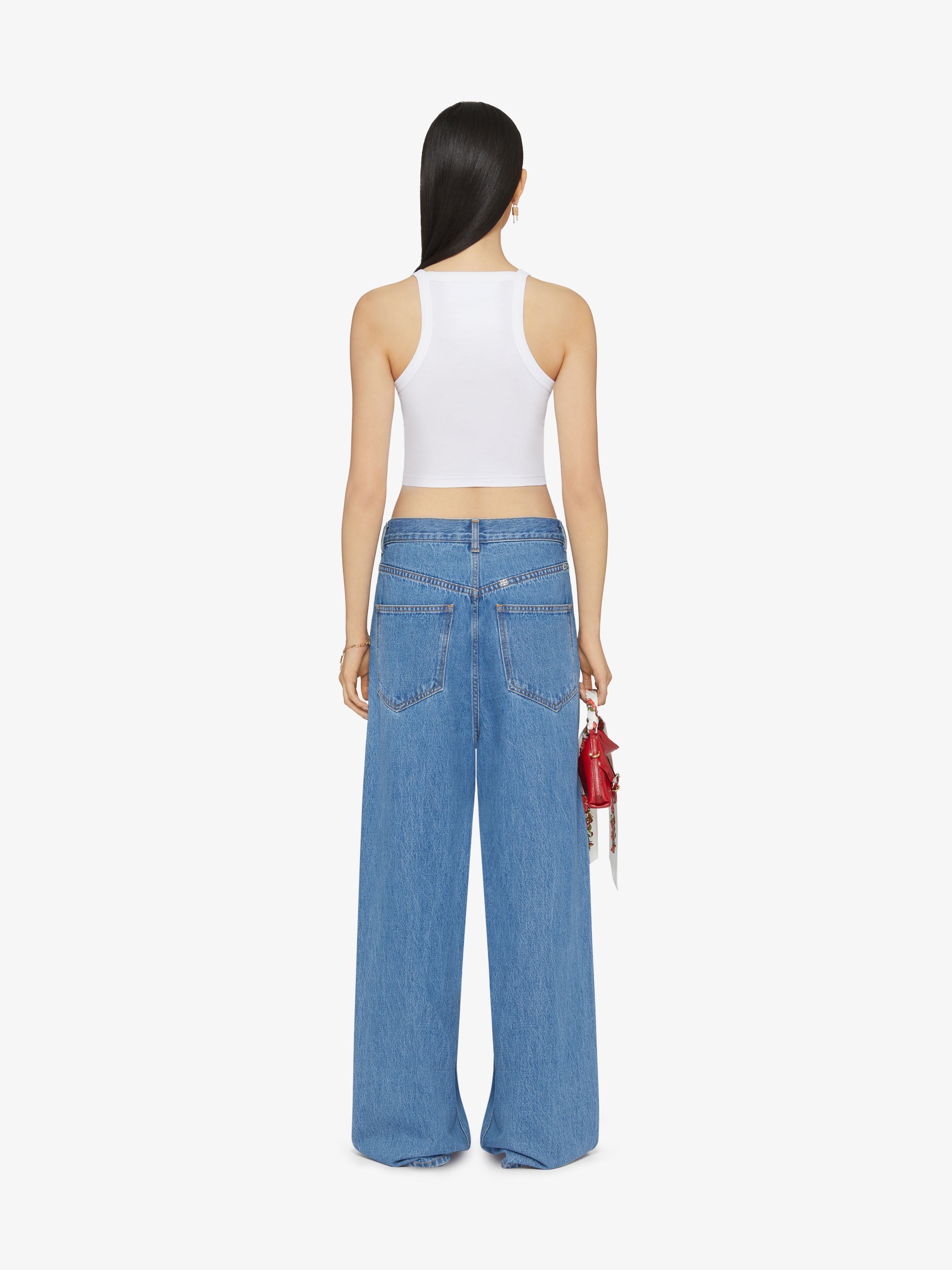 Givenchy o1w1db10825 4G Cropped Tank Top in White Size XS / US 0-2 / IT 36-38 - 4 Thumbnail