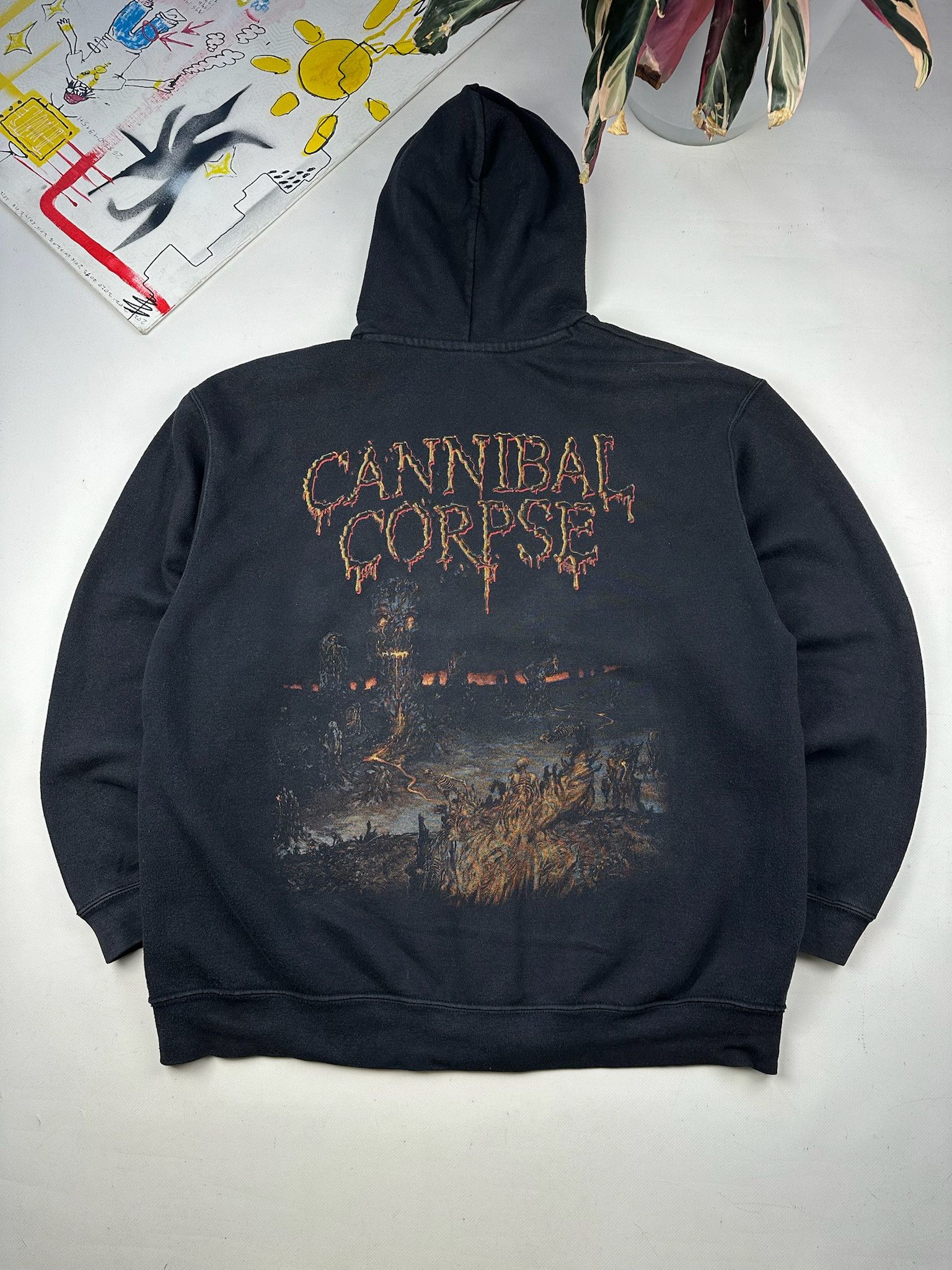 Band Tees Vintage Cannibal Corpse Blood Metal Graphic Zip Hoodie Size US XL / EU 56 / 4 - 1 Thumbnail