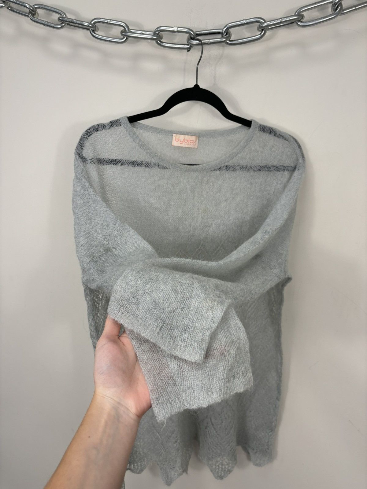 Byblos Vintage Byblos Women’s Open-Knit Italian Mohair Sweater Size XL / US 12-14 / IT 48-50 - 7 Thumbnail
