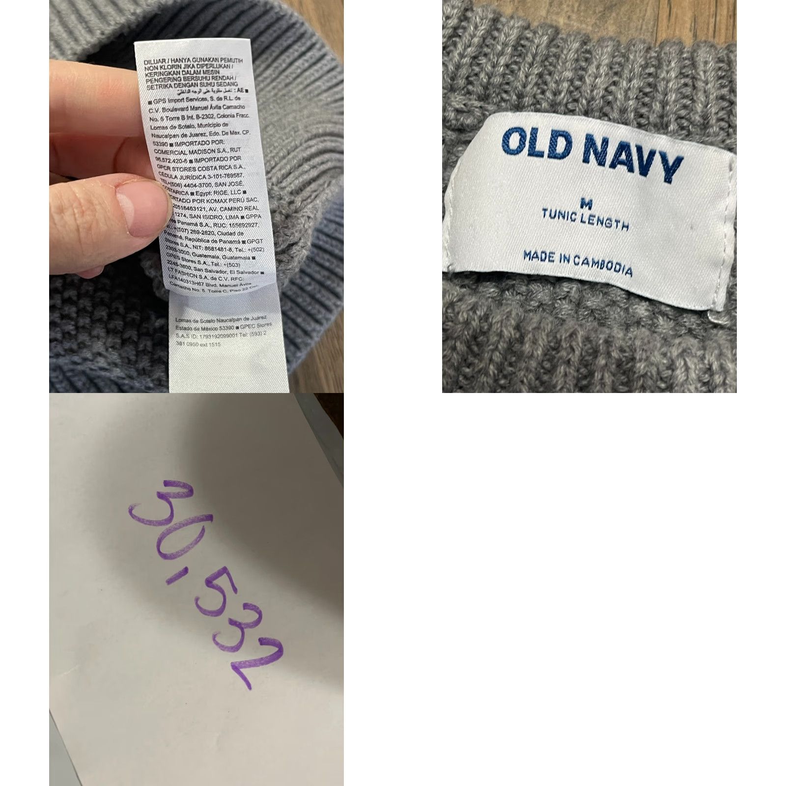 Old Navy Old Navy Sweater Women's M Gray Pullover Tunic Length Crew Neck Long Sleeve Regular Fit Womens Size M / US 6-8 / IT 42-44 - 8 Thumbnail