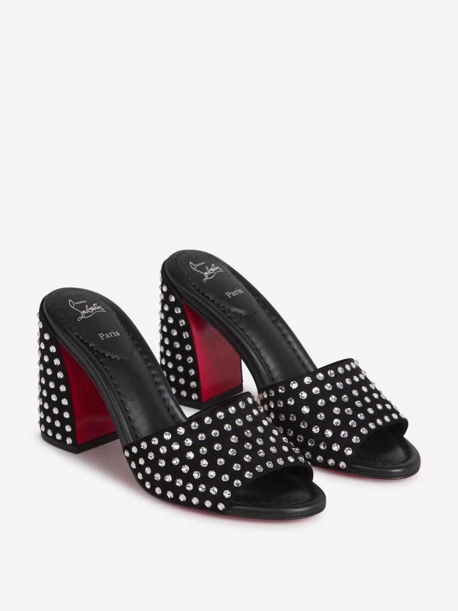 Christian Louboutin o1w1db10325 Mules in Black Size US 11 / IT 41 - 2 Thumbnail