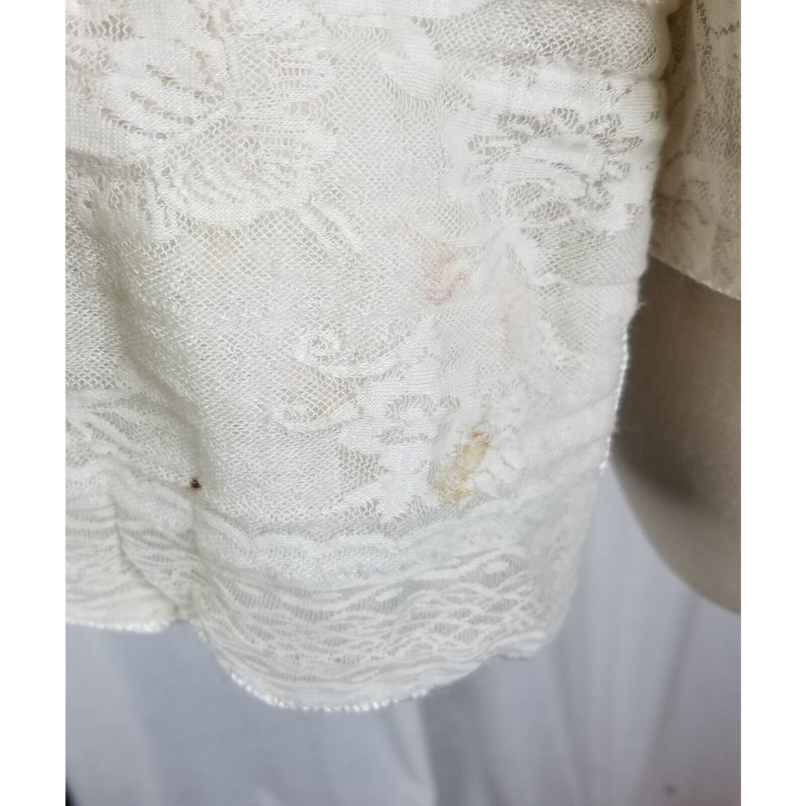 Vintage Vtg Reversible Knit Lace 50s Hooded Cardigan Sweater Jacket Size M / US 6-8 / IT 42-44 - 12 Thumbnail