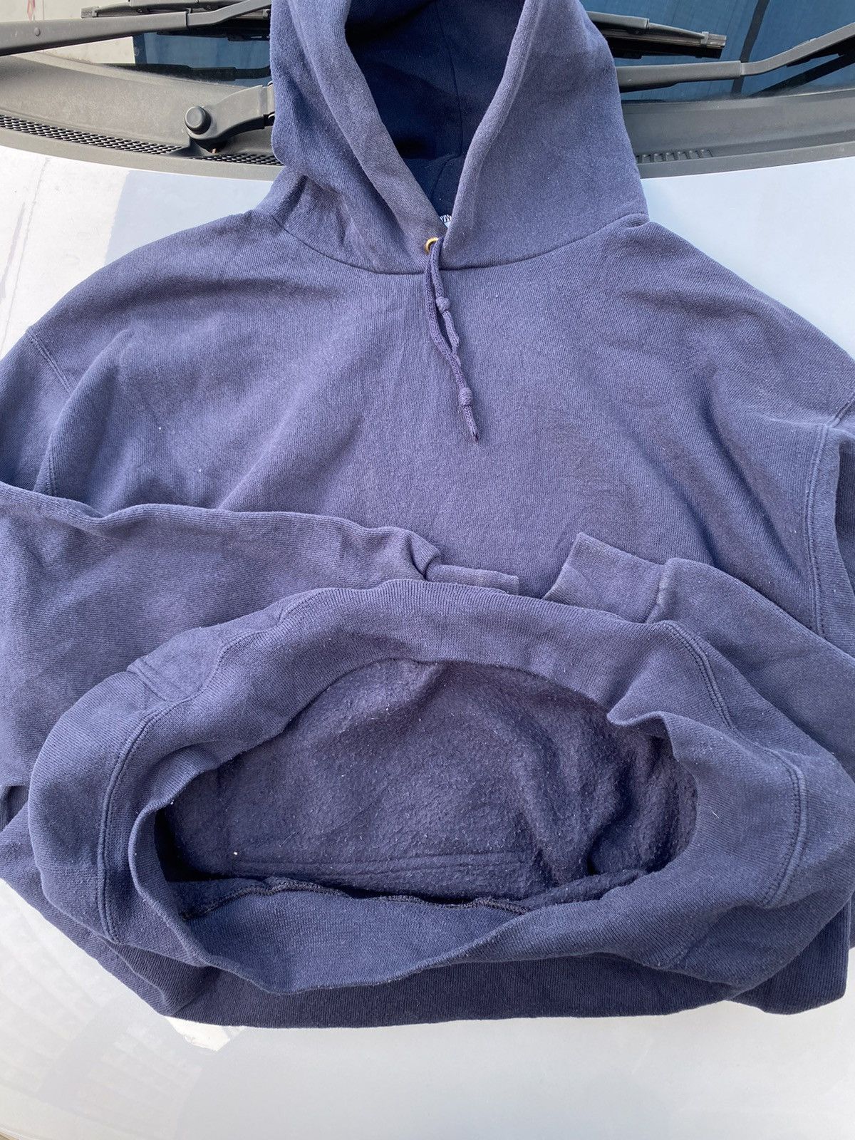 Vintage Vintage 90s discus athletic hoodie navy made in usa Size US L / EU 52-54 / 3 - 5 Thumbnail