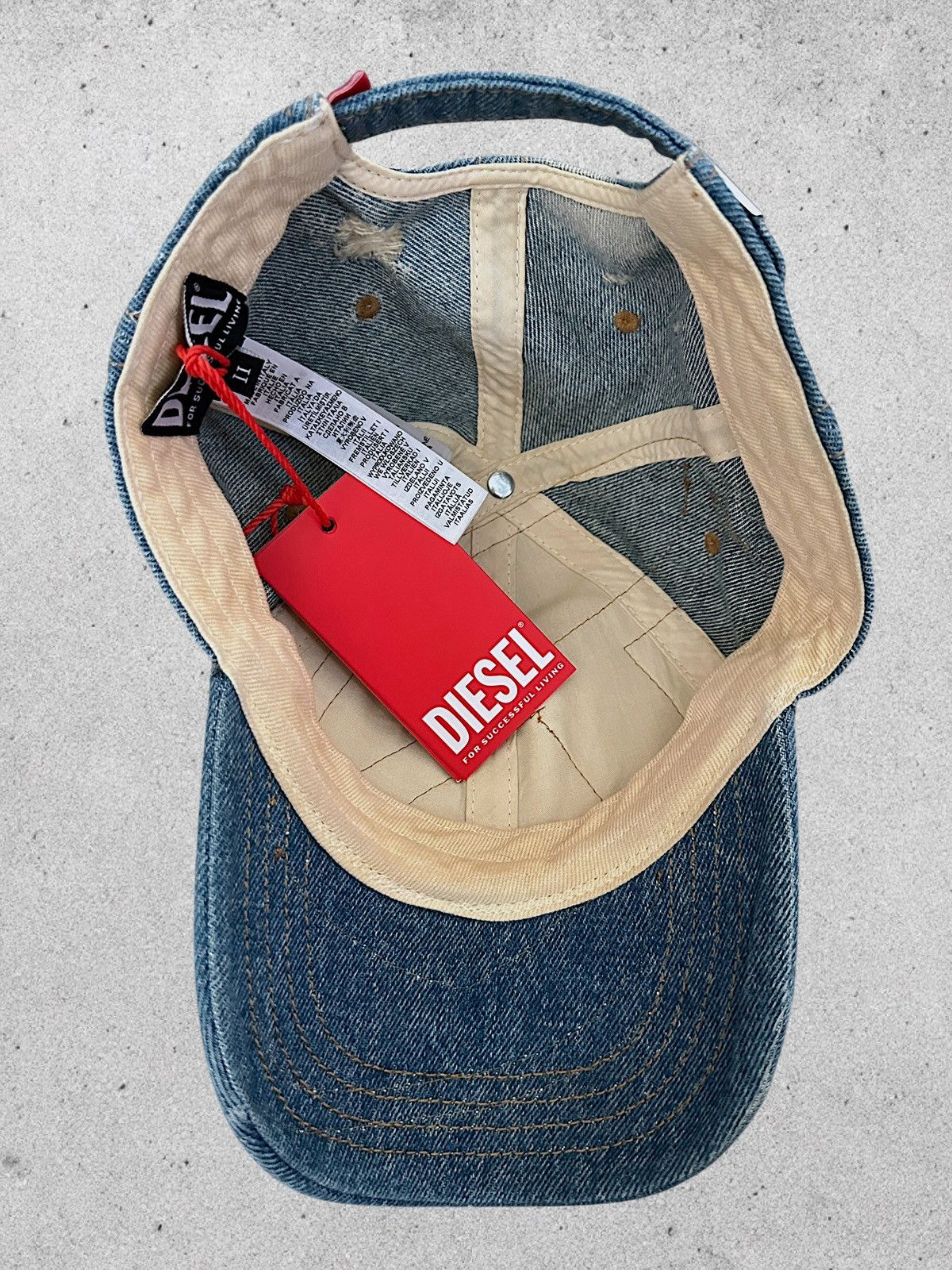 Diesel Diesel C-Obi Distressed Denim Hat Size ONE SIZE - 6 Thumbnail