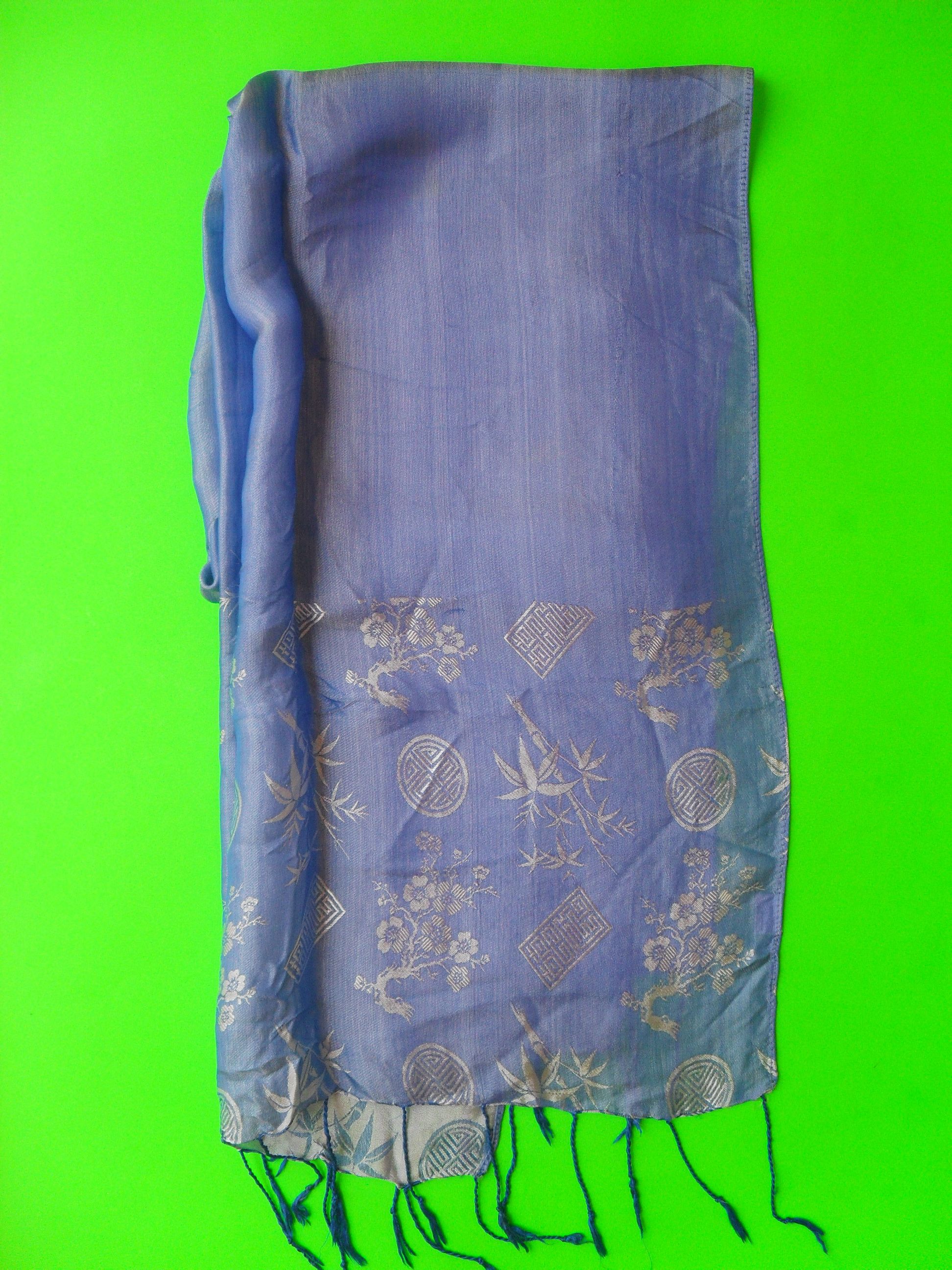 Other Blue 100% Silk Scarf Size ONE SIZE - 4 Thumbnail