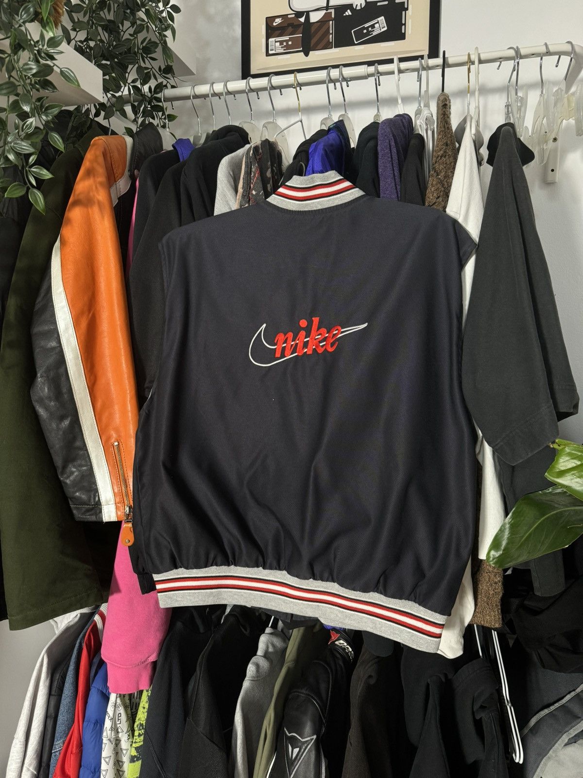 Nike × Vintage 90s Vintage Nike Spell Out Big Logo Zip Up Vest Retro Swoosh Size US S / EU 44-46 / 1 - 1 Thumbnail
