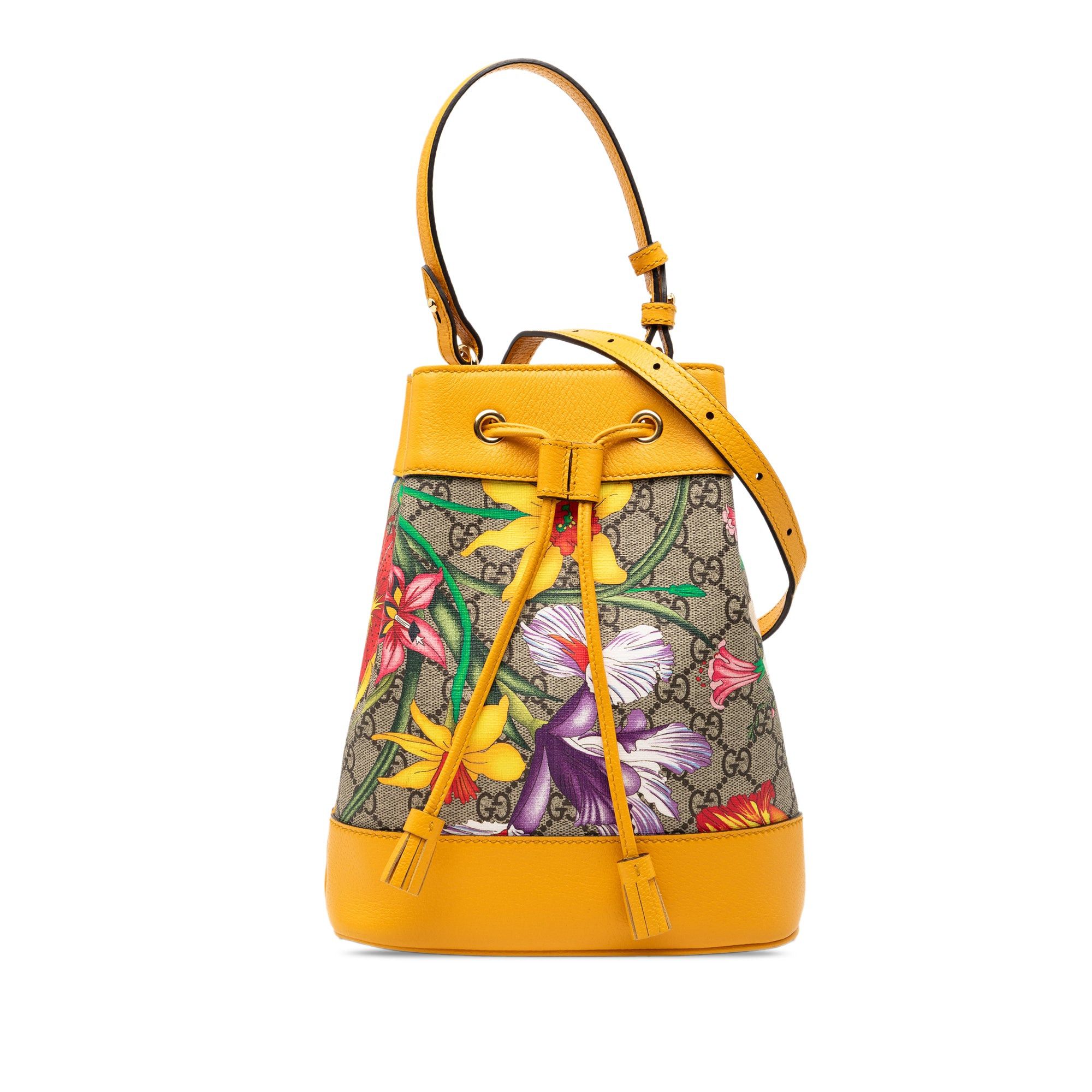 Gucci Small GG Supreme Flora Ophidia Bucket Bag Size ONE SIZE - 1 Thumbnail