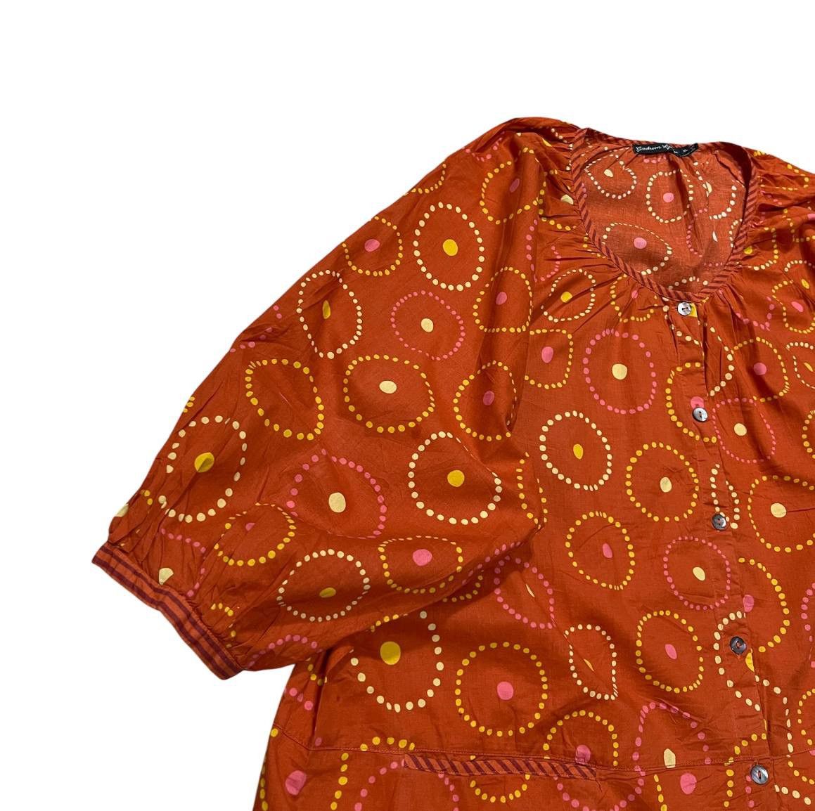 Gudrun Sjoden GUDRUN SJODEN ORGANIC COTTON V NECK BUTTON BLOUSE SHIRT XL Size XL / US 12-14 / IT 48-50 - 3 Thumbnail