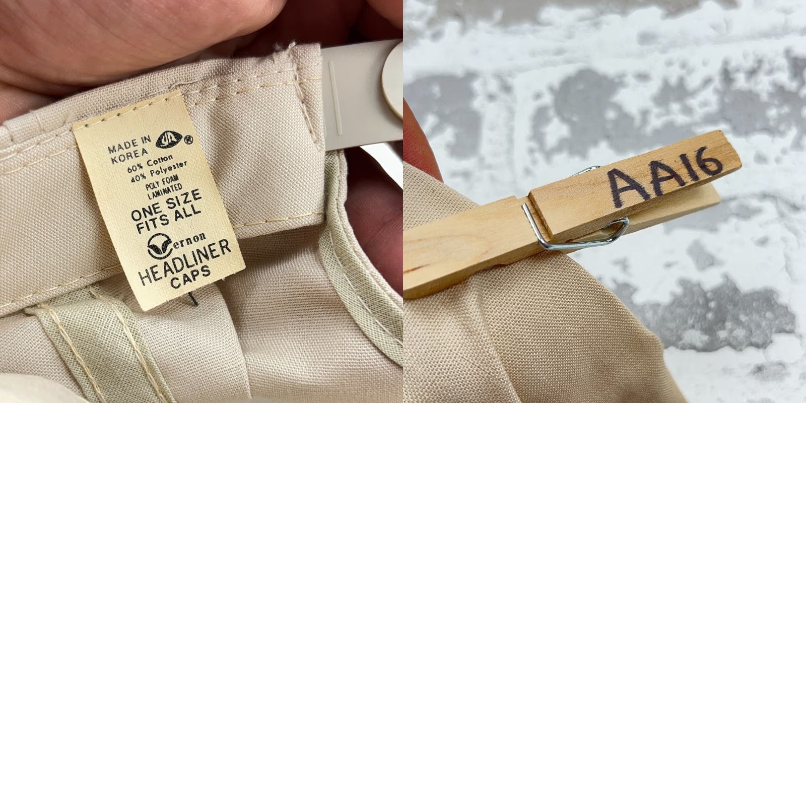Roper Vintage Headliner Caps Trucker Hat Cap Snap Back 80s USA Patch Rope Wellston Ohio Adjustable Beige Cotton Polyester Twill Size ONE SIZE - 8 Thumbnail
