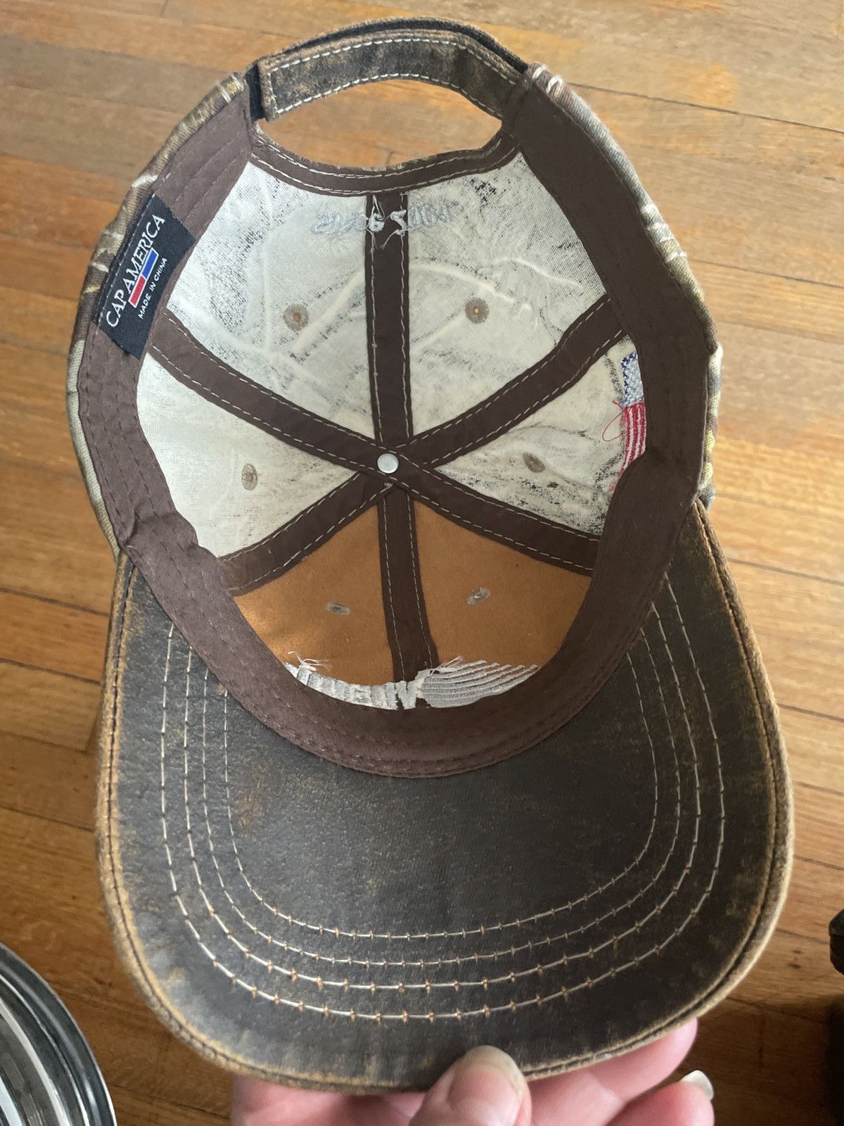 Vintage Dynamic Machine since 2001 leather DAD hat cap USA flag CAMO Size ONE SIZE - 11 Thumbnail