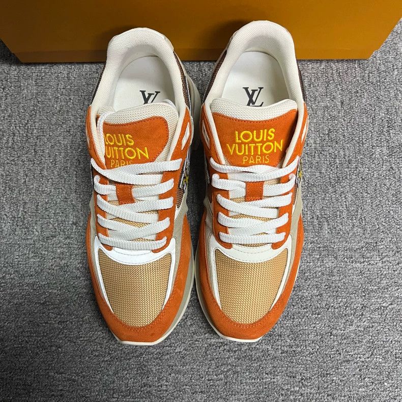 Louis Vuitton Louis Vuitton Orange Leather Sporty, Comfortable, Low-Top Size US 5.5 / EU 38 - 3 Thumbnail