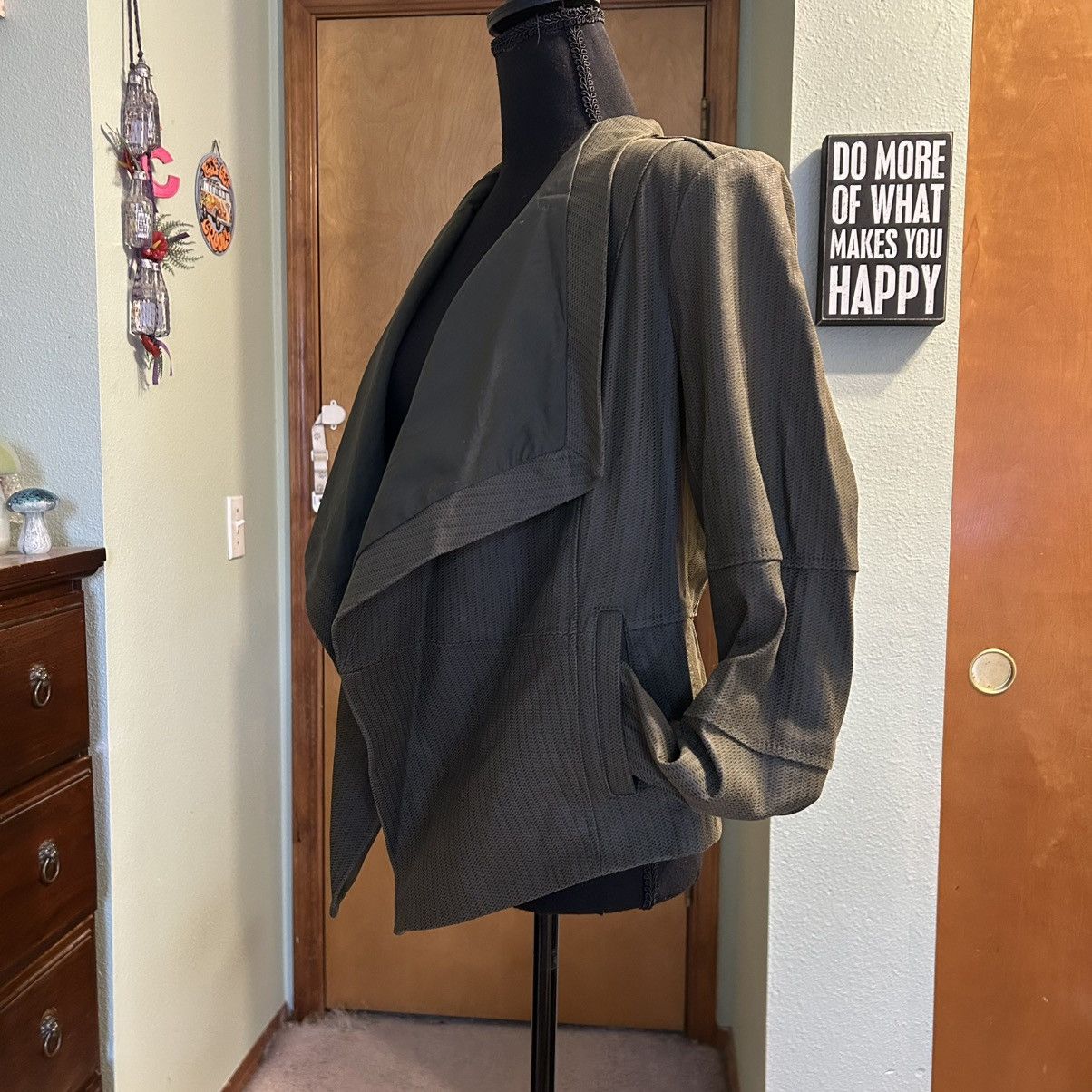 Other G.I.L.I green leather open front cascading blazer size 12 Size XL / US 12-14 / IT 48-50 - 4 Thumbnail