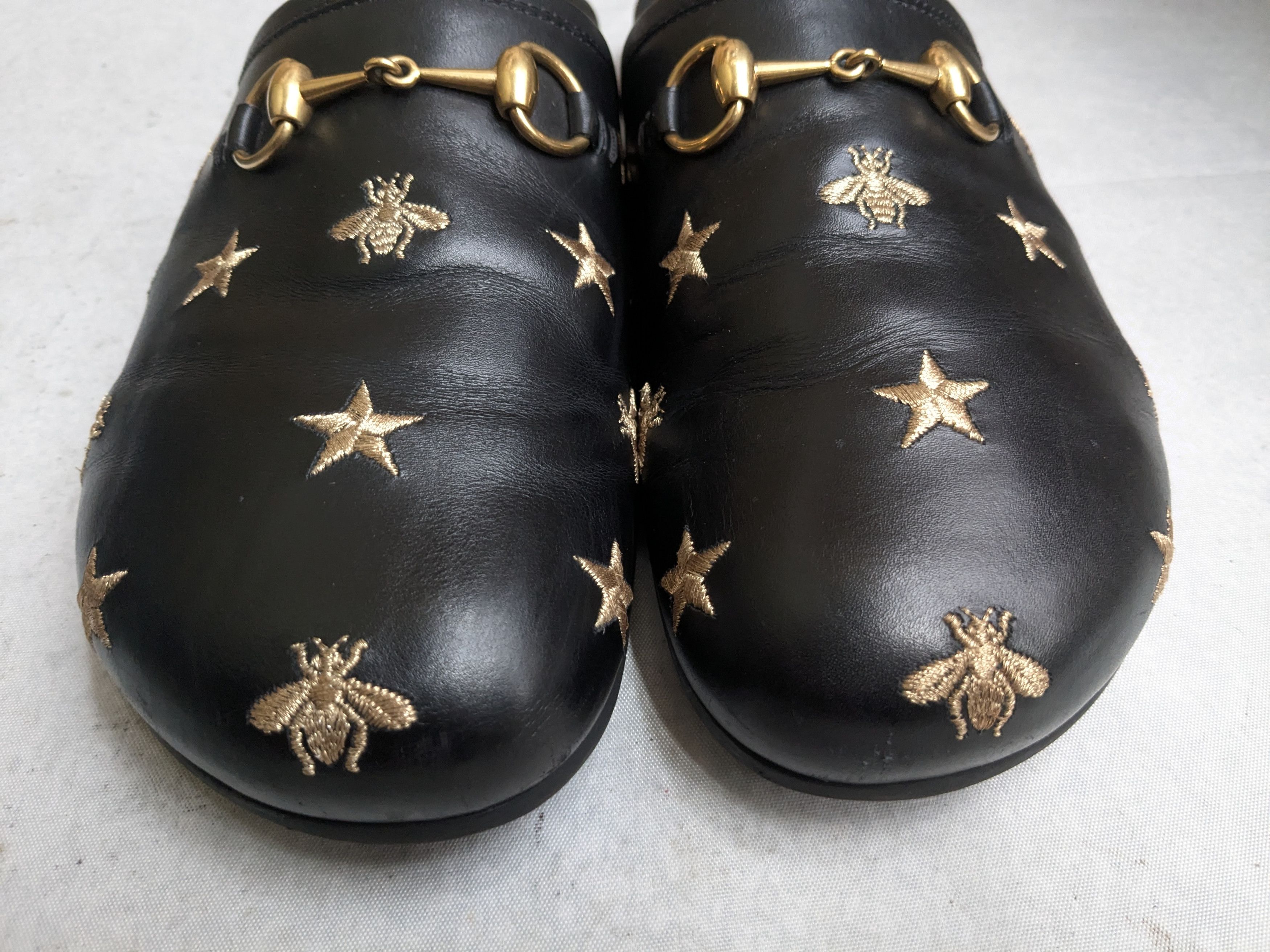 Gucci Gucci Horsebit Loafers Mules Black 9.5 Gold Stars Bees Size US 9.5 / EU 42-43 - 2 Thumbnail