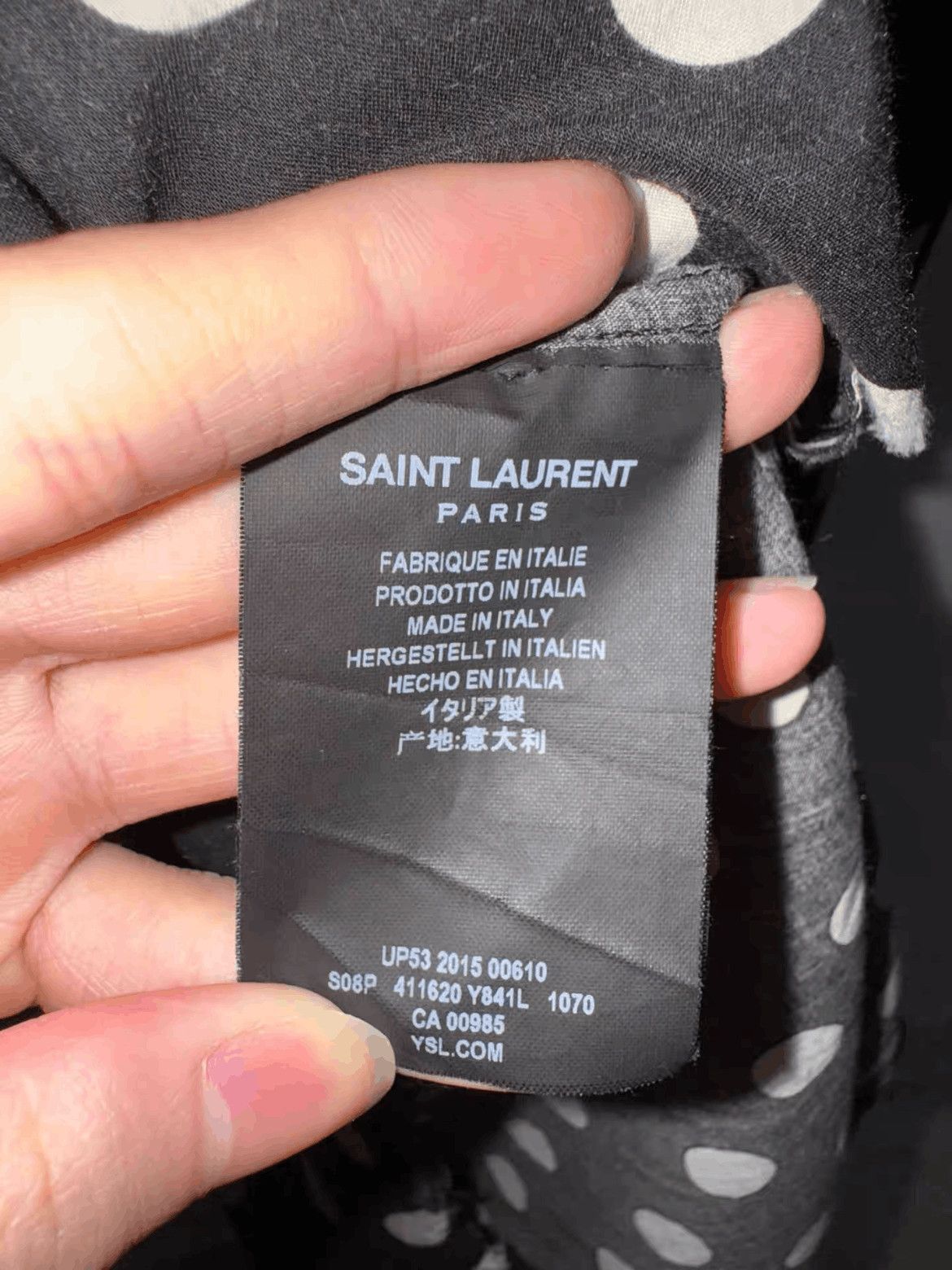 Saint Laurent Paris Sz 38 Saint Laurent Paris by Hedi 16SS Poke Dots Shirt-2508 Size US M / EU 48-50 / 2 - 7 Thumbnail