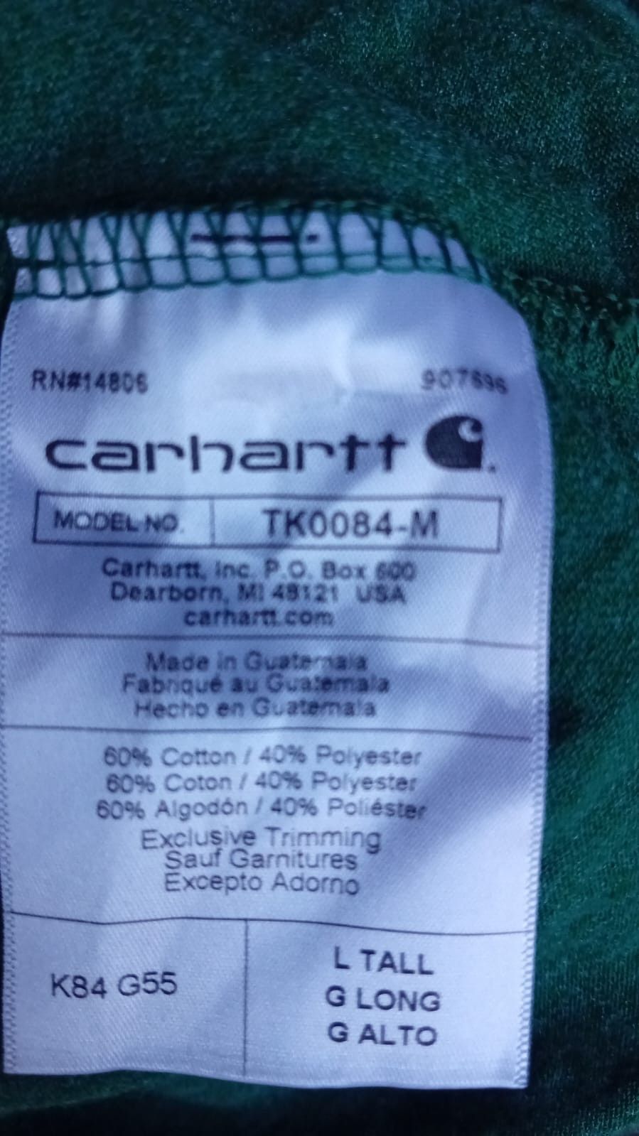Carhartt Carhartt K84 G55 Loose Fit Pocket tee sz L Tall Size US L / EU 52-54 / 3 - 4 Thumbnail