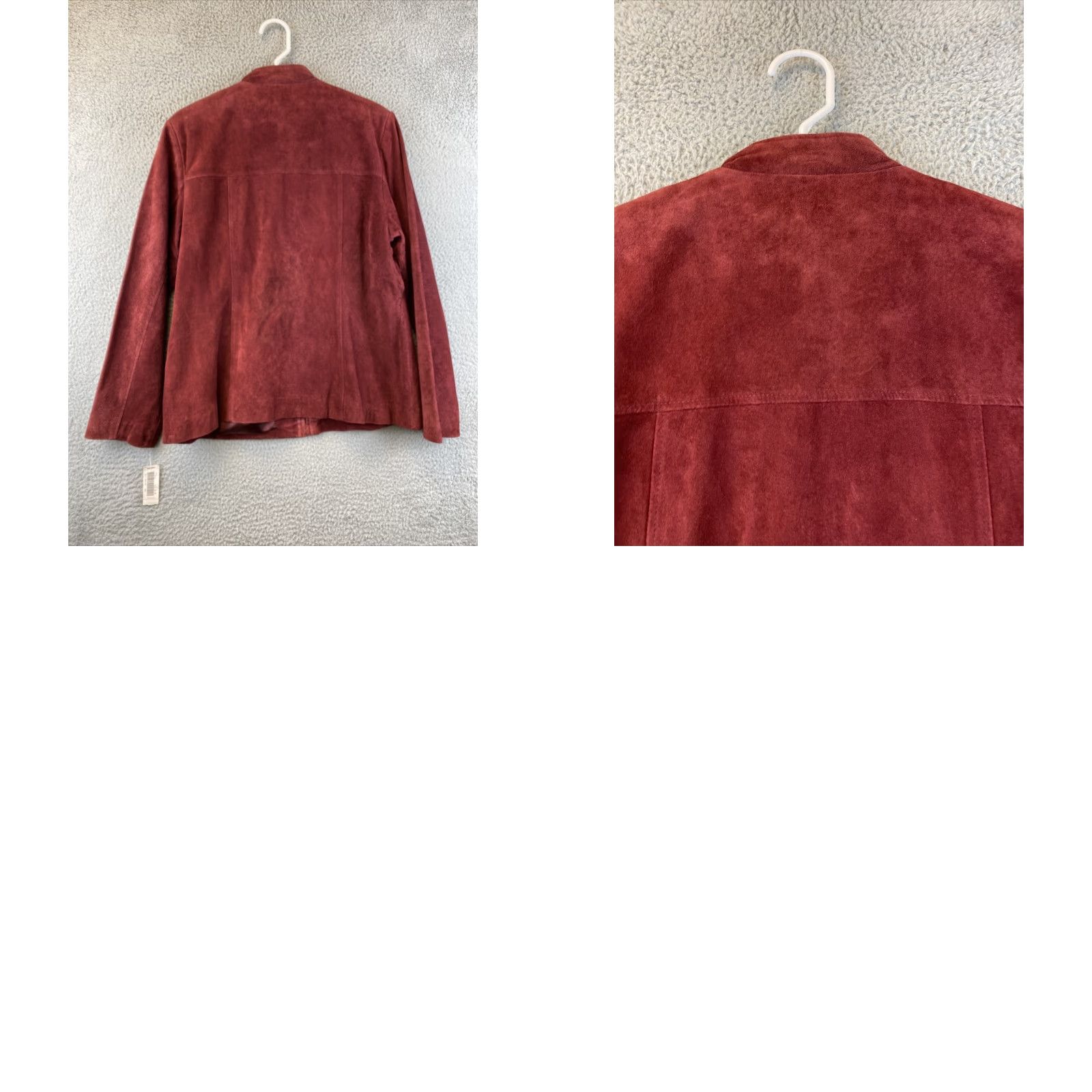 Essentials Modern Essentials Women's Leather Bomber Jacket Red Size L Fall Spring Winter Casual Workwear Size L / US 10 / IT 46 - 8 Thumbnail
