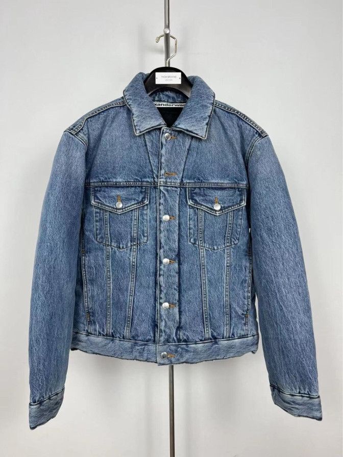 Alexander Wang Alexander Wang Blue Cotton Padded Denim Jacket (Size S) Size S / US 4 / IT 40 - 1 Thumbnail