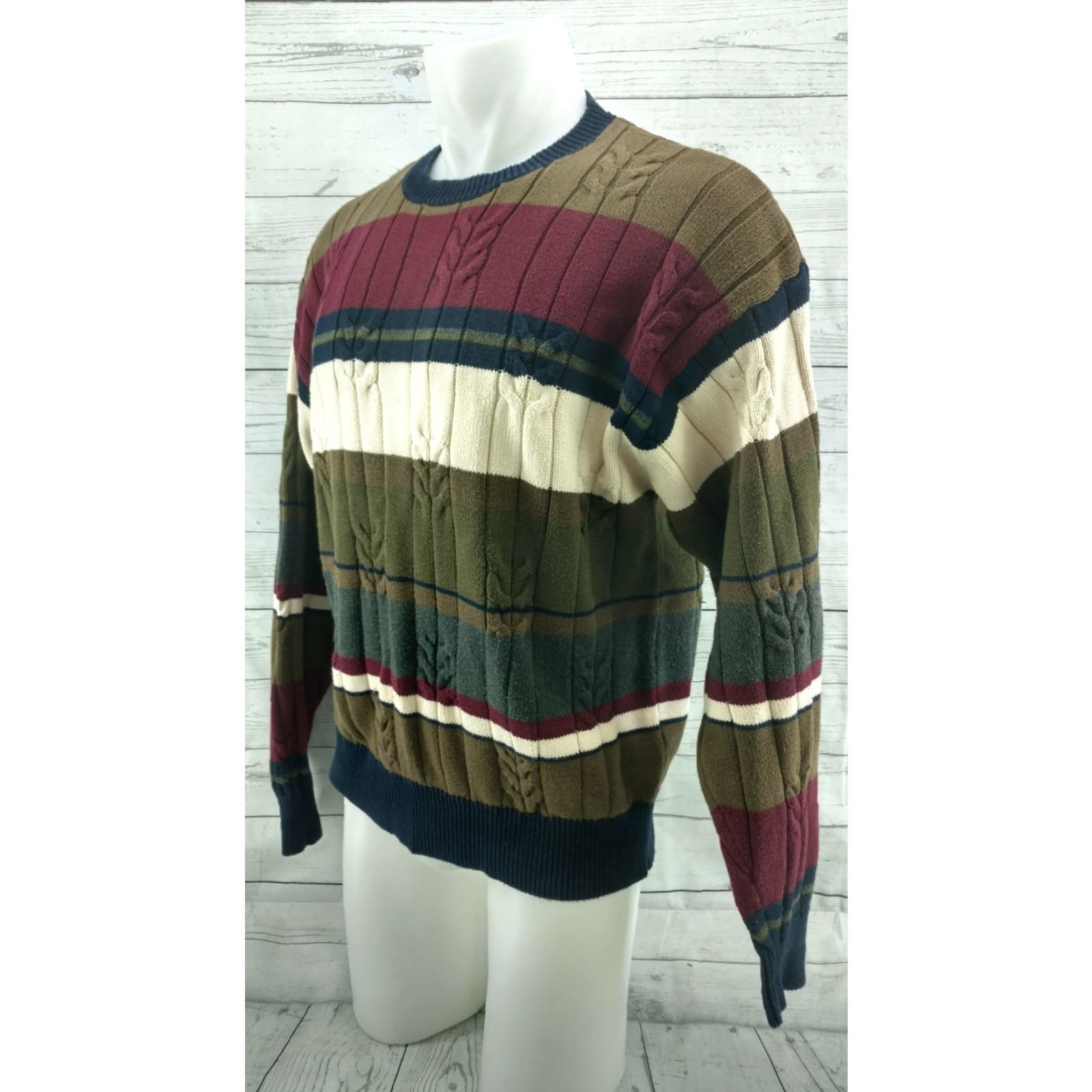 Nautica Nautica Men XL multi-color crew neck cotton cable-knit sweater Size US XL / EU 56 / 4 - 2 Thumbnail