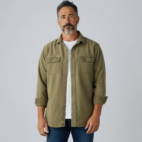Carhartt Vintage Carhartt Green Cotton Flannel Button Down Shirt Size US L / EU 52-54 / 3 - 1 Thumbnail