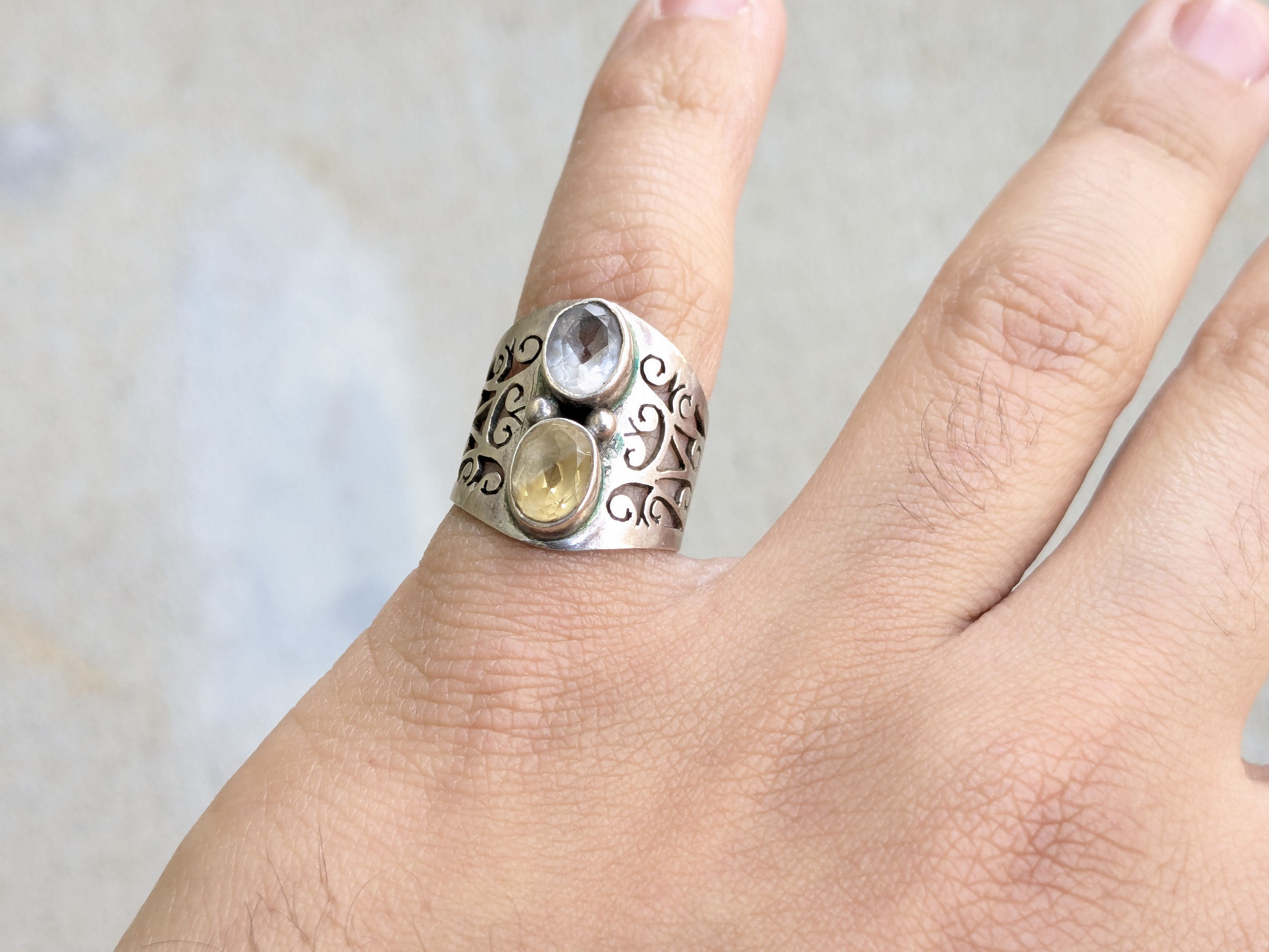 Jewelry × Sterling Silver Vintage Sterling Silver Ring 7 Citrine Size ONE SIZE - 11 Thumbnail