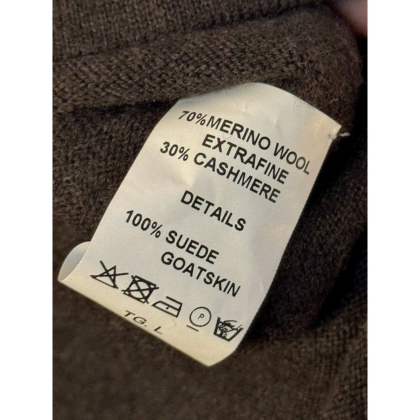 Ports 1961 Ports 1961 NWT Brown Wool-Cashmere Blend Cardigan with Suede Size US M / EU 48-50 / 2 - 4 Thumbnail