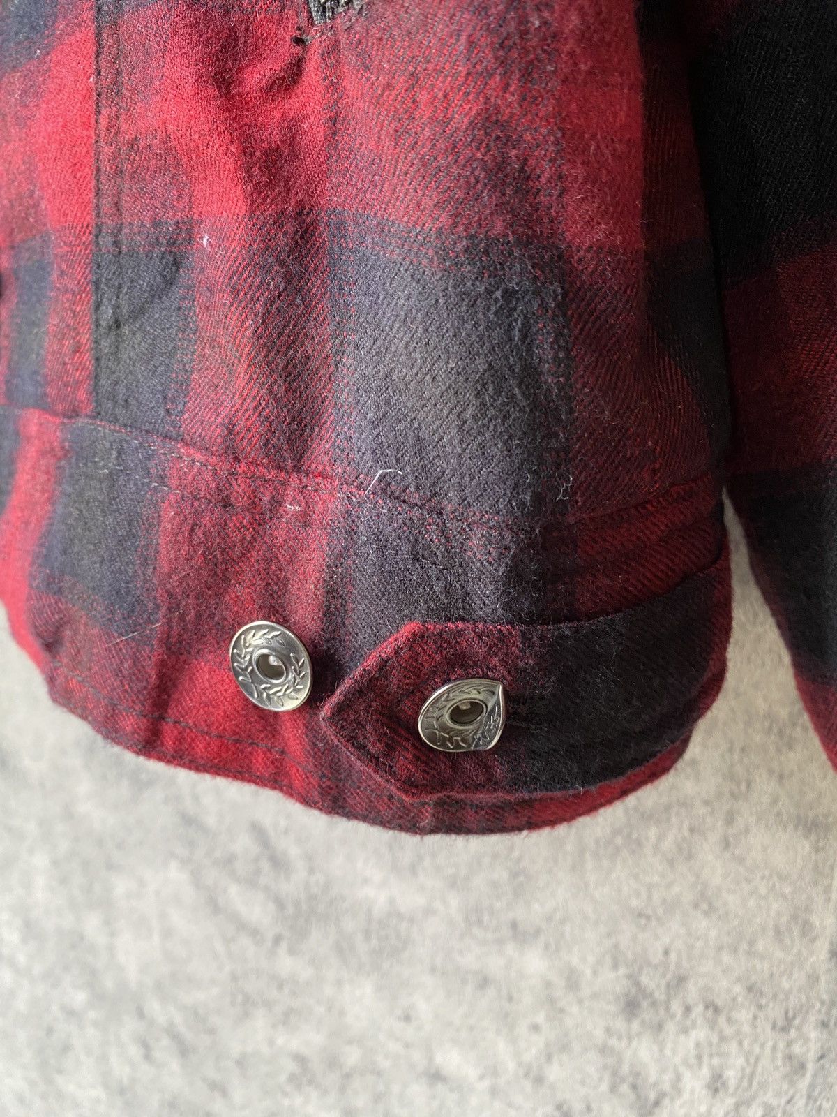 If Six Was Nine Double Focus Red Tartan Design Fur Zipper Jacket Size US L / EU 52-54 / 3 - 11 Thumbnail