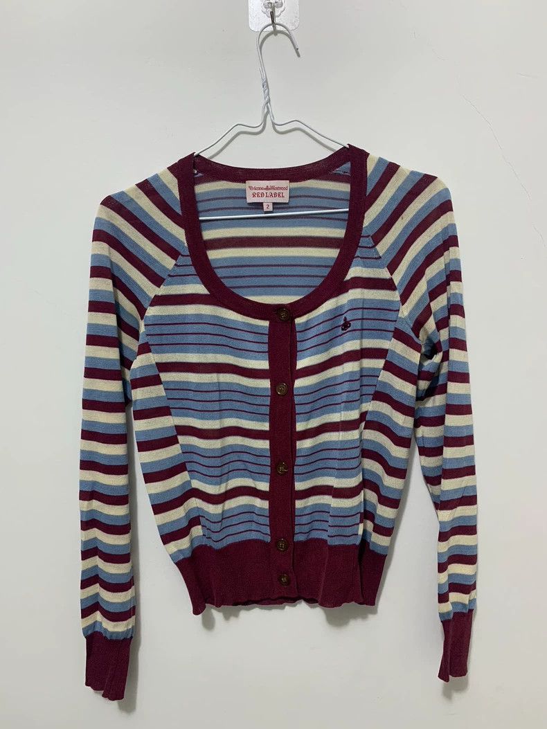 Vivienne Westwood Vivienne Westwood Blue striped knit cardigan Size M / US 6-8 / IT 42-44 - 4 Thumbnail