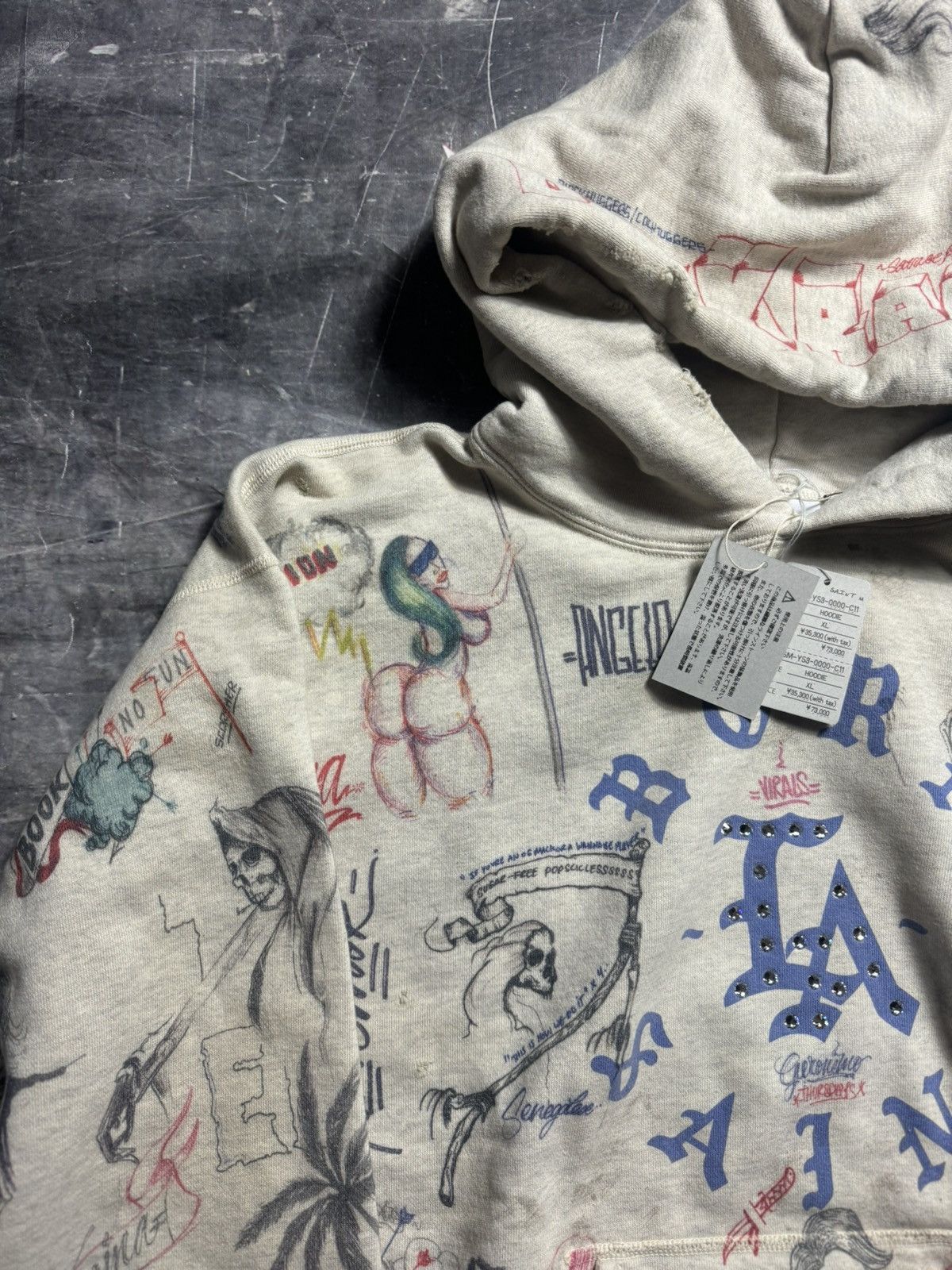 Born X Raised × Saint Michael Saint Michael Born X Raised Graffiti Hoodie Size US XL / EU 56 / 4 - 3 Thumbnail