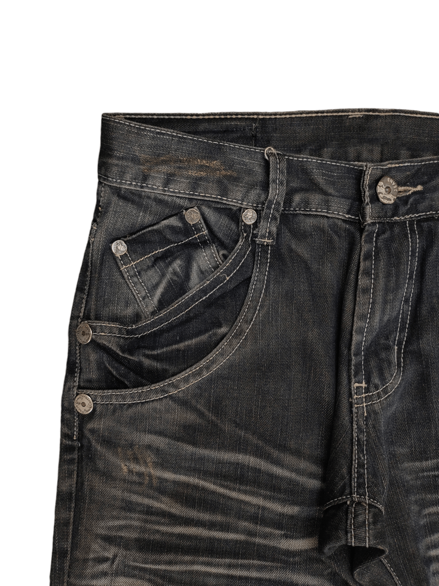 Comme des Garcons × Undercover Vintage Clone Devgru Clawmark Distress Faded Denim Jeans Size US 30 / EU 46 - 5 Thumbnail