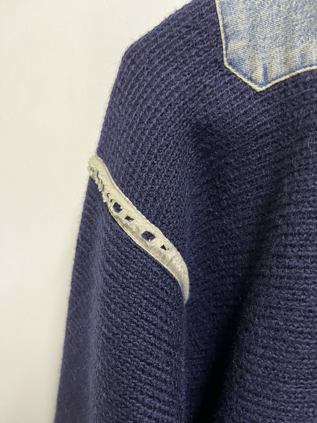 Maison Margiela Maison Margiela Leather Patch Sweater Size US S / EU 44-46 / 1 - 2 Thumbnail