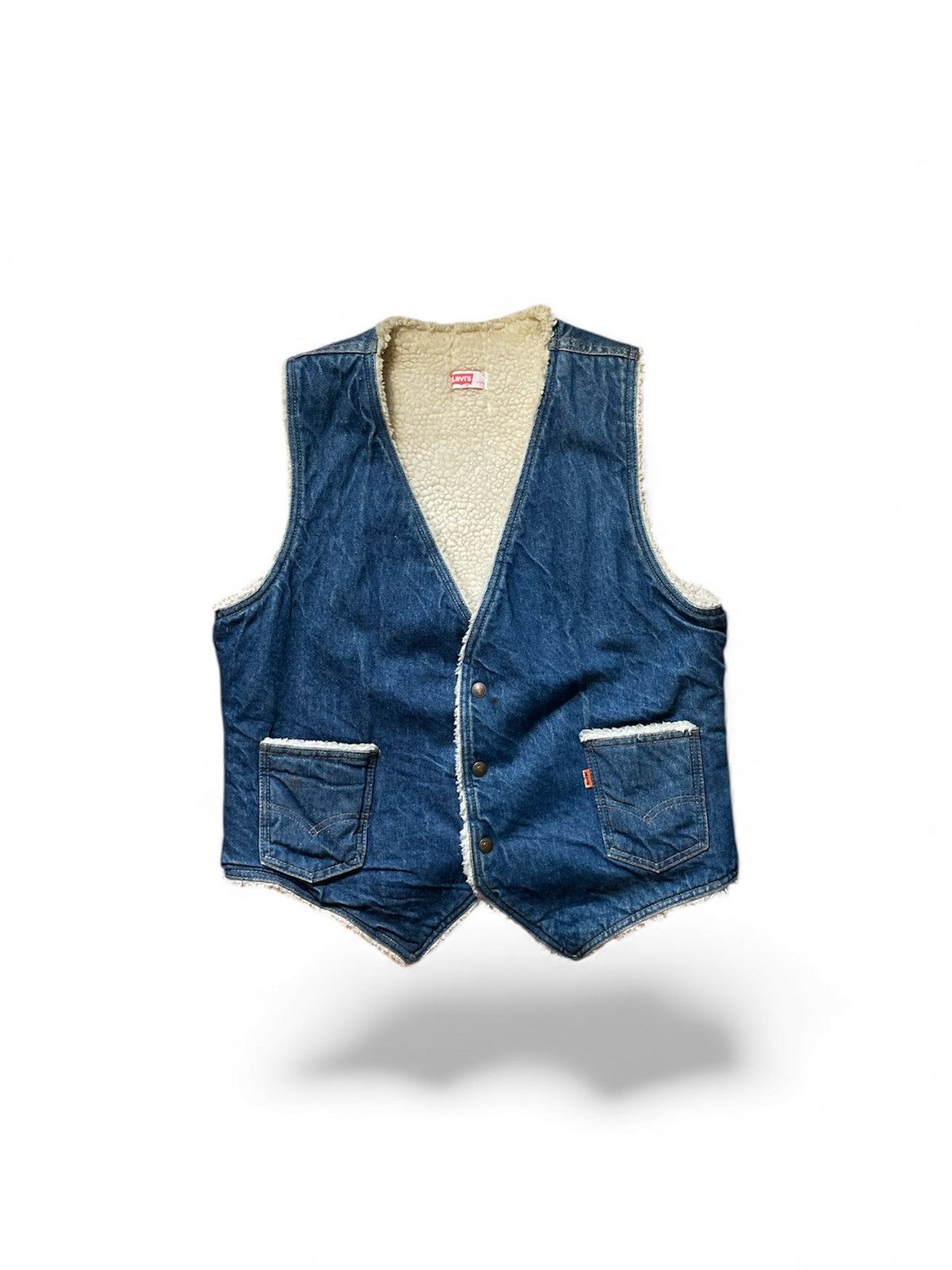 Levi's Vintage Clothing Levis Orange Tab Denim Vest Size US L / EU 52-54 / 3 - 1 Thumbnail