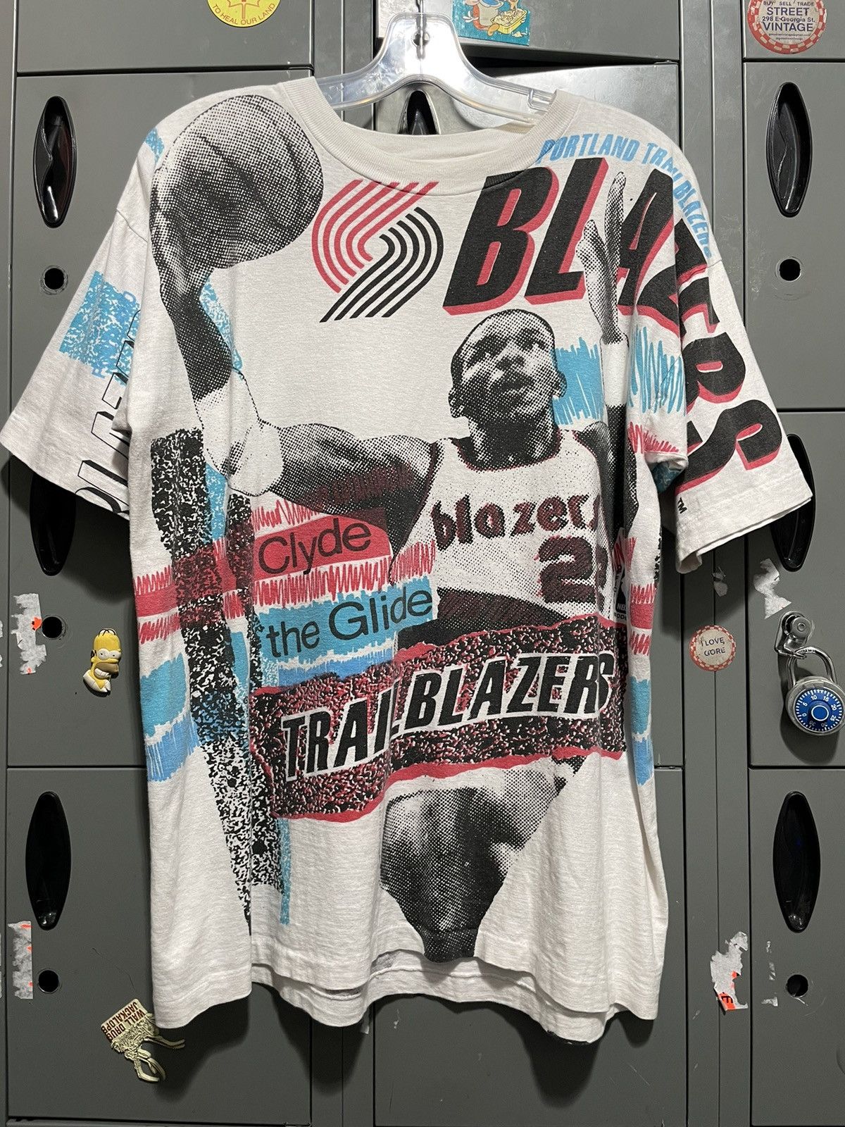 Vintage 90s Clyde Drexler AOP Portland Trailblazers Nba Basketball ...