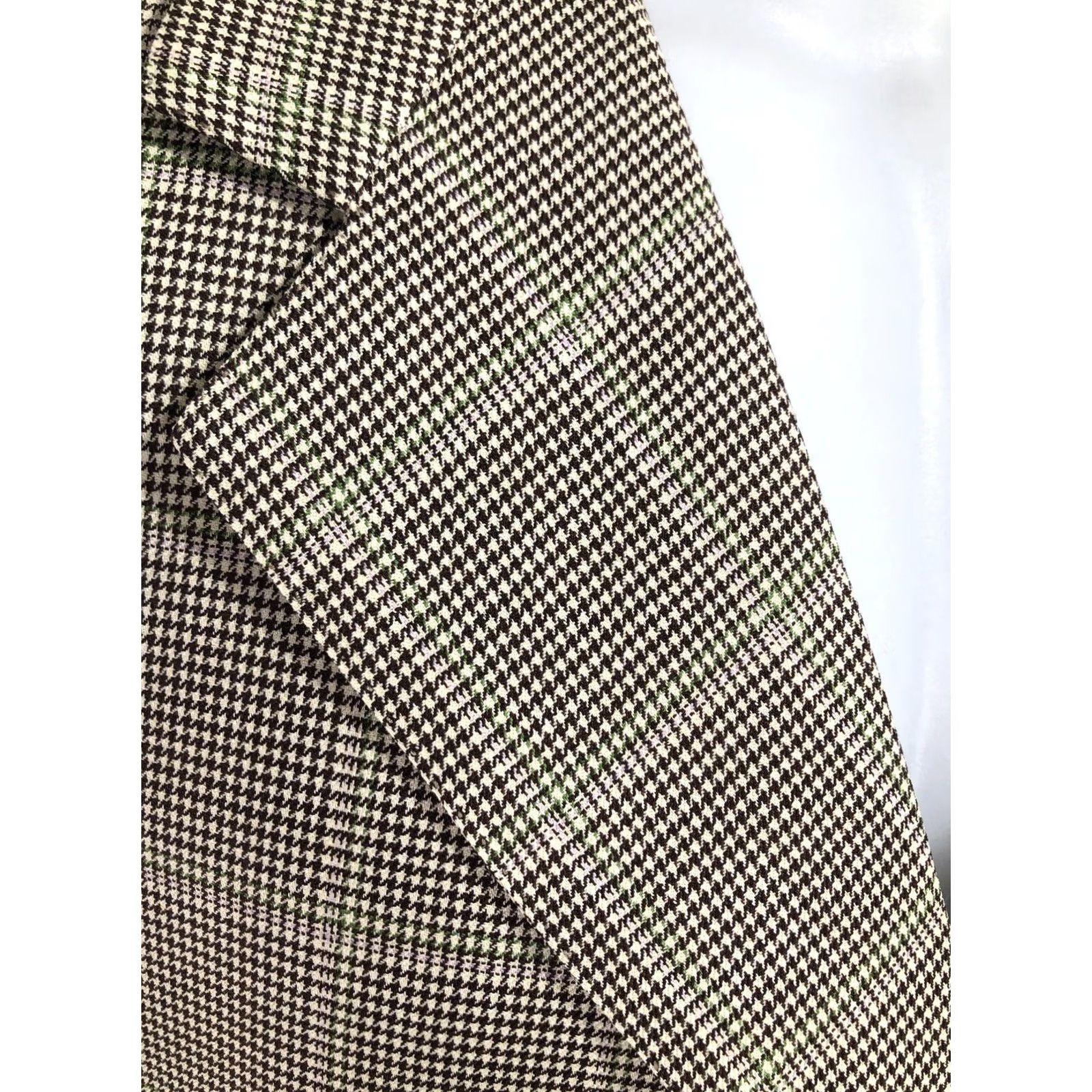 Brioni Brioni Jacket Mens 50 Brown NEIMAN MARCUS ITALY WOOL BLEND Windowpane Blazer Size 50R - 2 Thumbnail