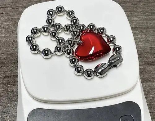 Jewelry Big Red Heart Chain Goth Punk Jewelry Pop Electro Necklace Size ONE SIZE - 4 Thumbnail
